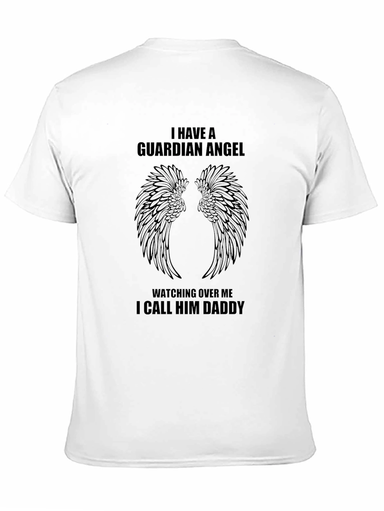 Black Guardian Angel Daddy T-Shirt - Men's Black Tee view 11
