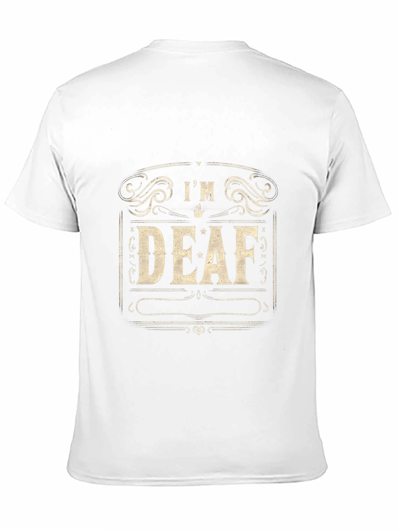 Black I'm Deaf T-Shirt - Black Crew Neck Tee view 11