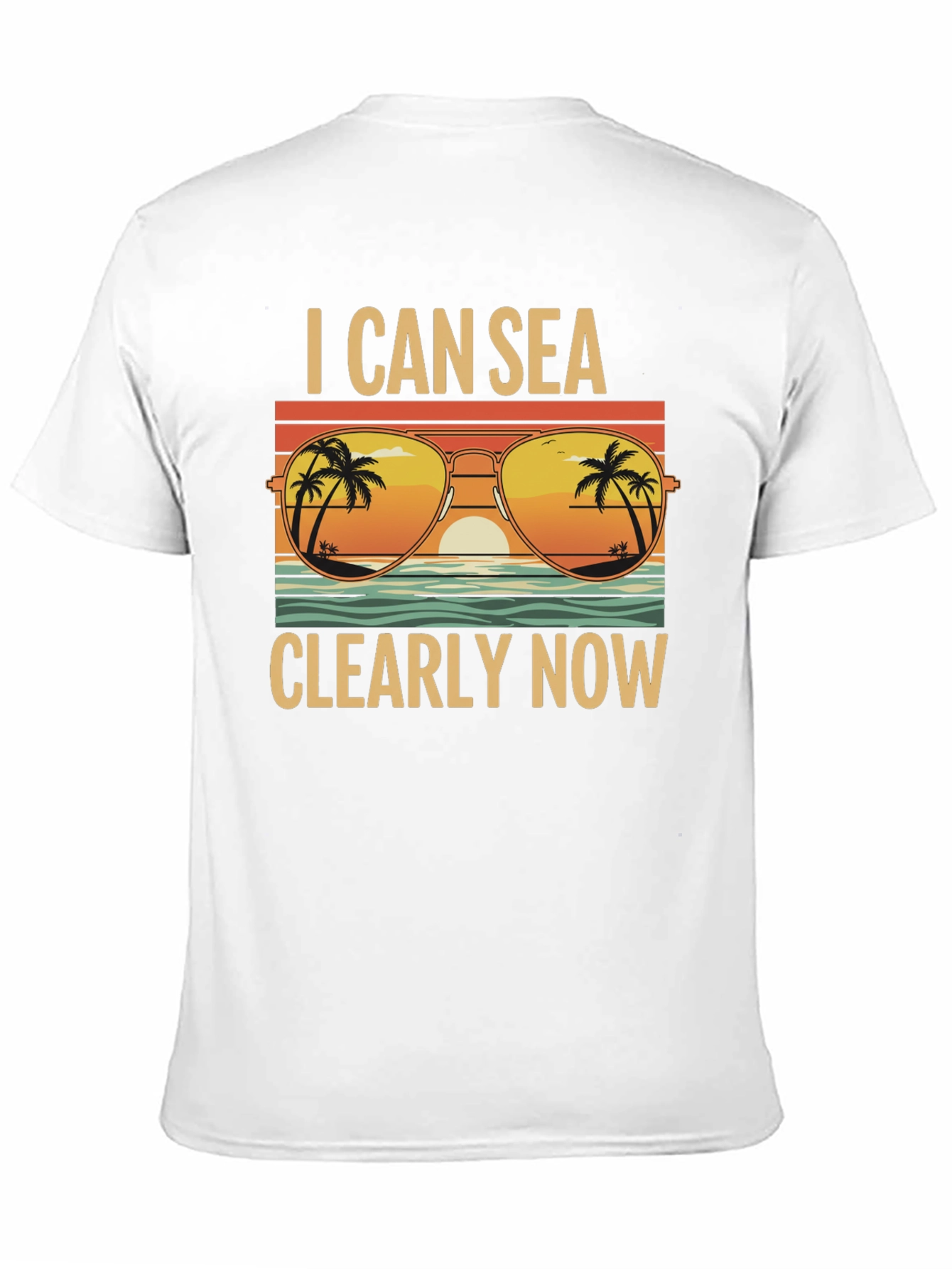 Black I Can Sea Clearly Now T-Shirt: Coastal Vibes Tee view 11