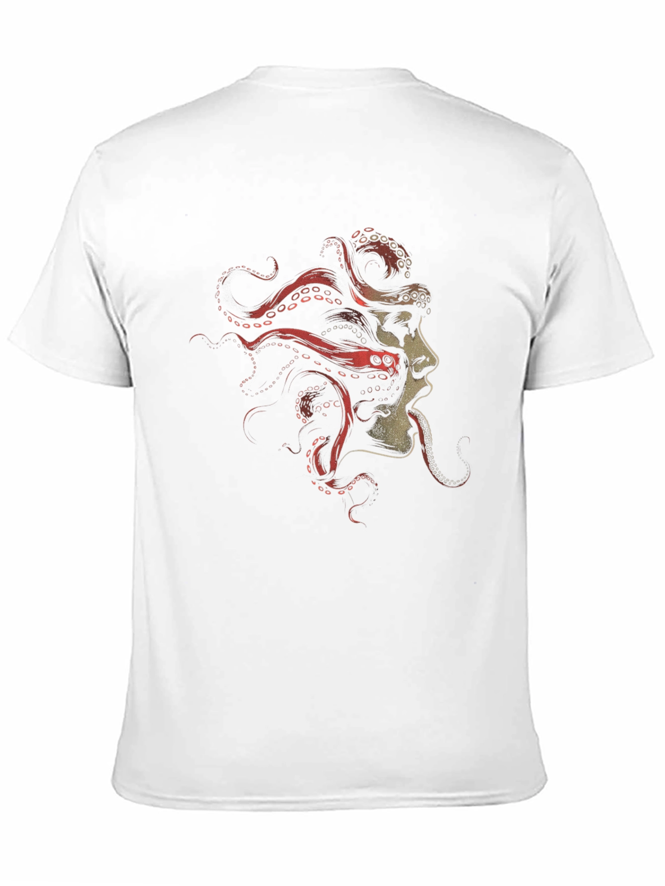 Black Octopus Woman Graphic Tee - Black Cotton T-Shirt view 11