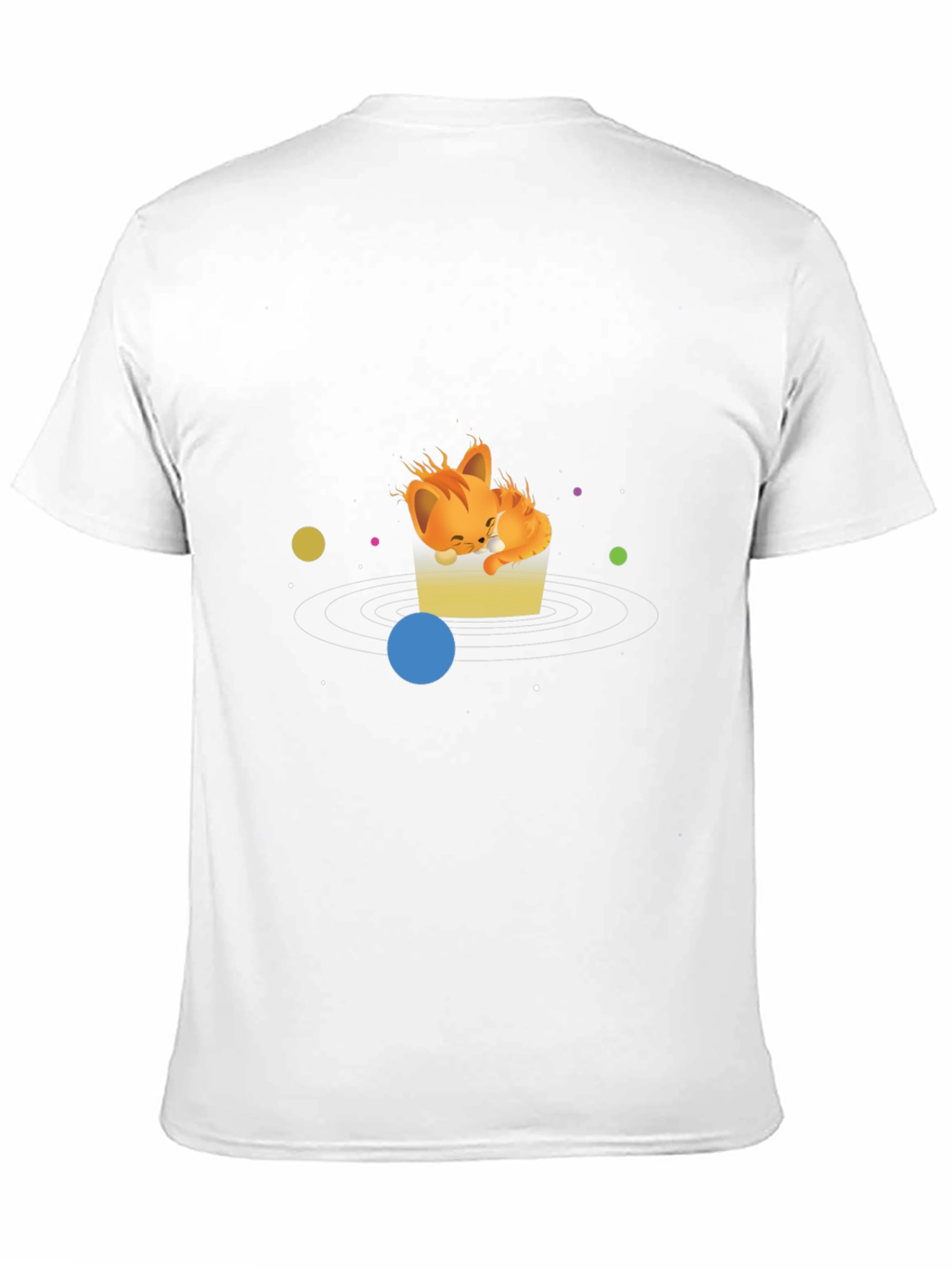 Black Cosmic Cat Nap T-Shirt - Black view 11