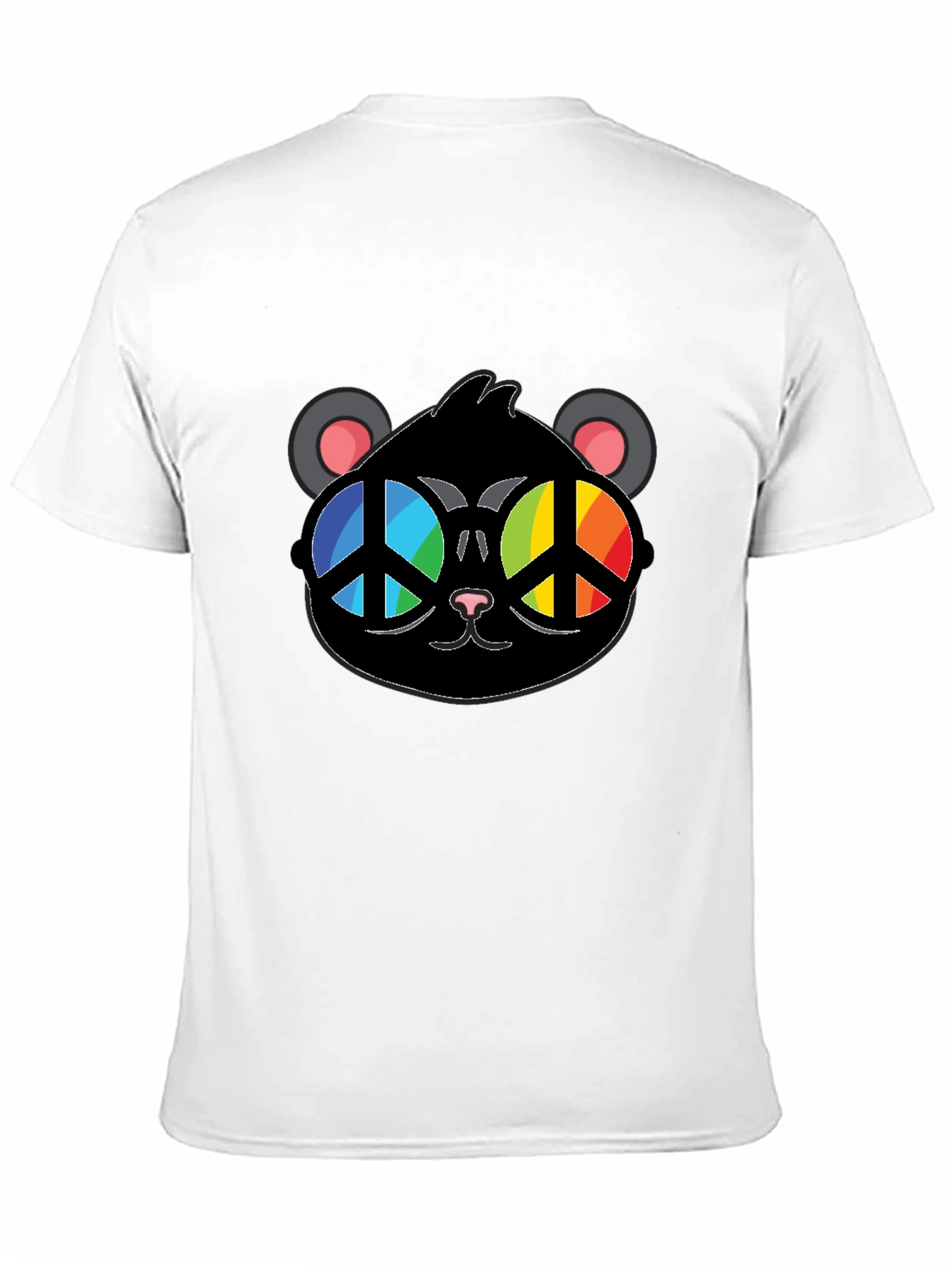 Black Cool Cat Peace Sign Glasses T-Shirt view 11