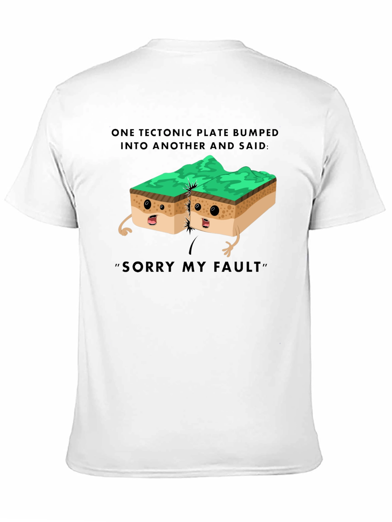 Black Tectonic Plate Humor T-Shirt, Geology Pun Tee view 11