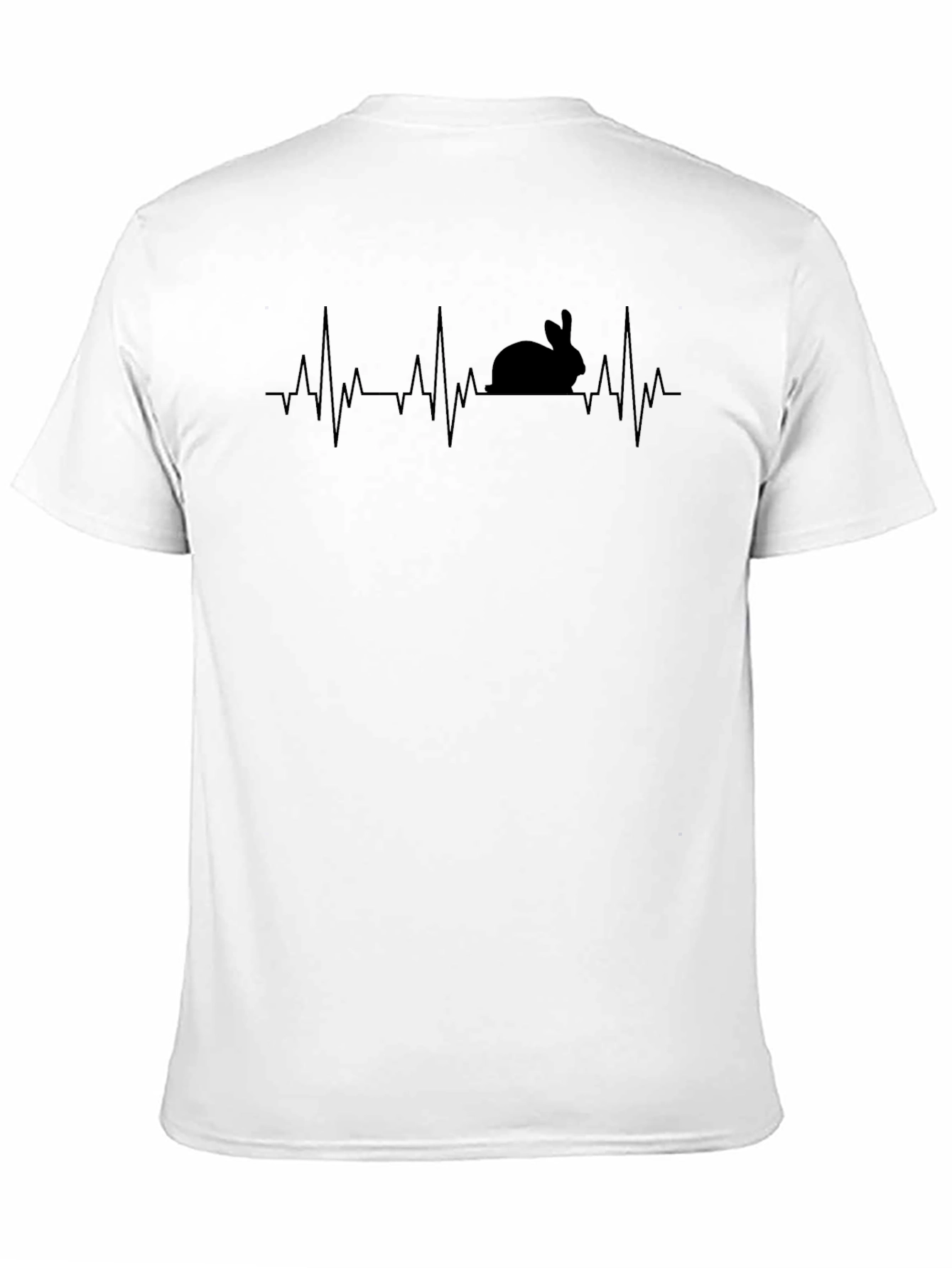 Black Rabbit Heartbeat T-Shirt - Quirky Animal Lover Tee view 11