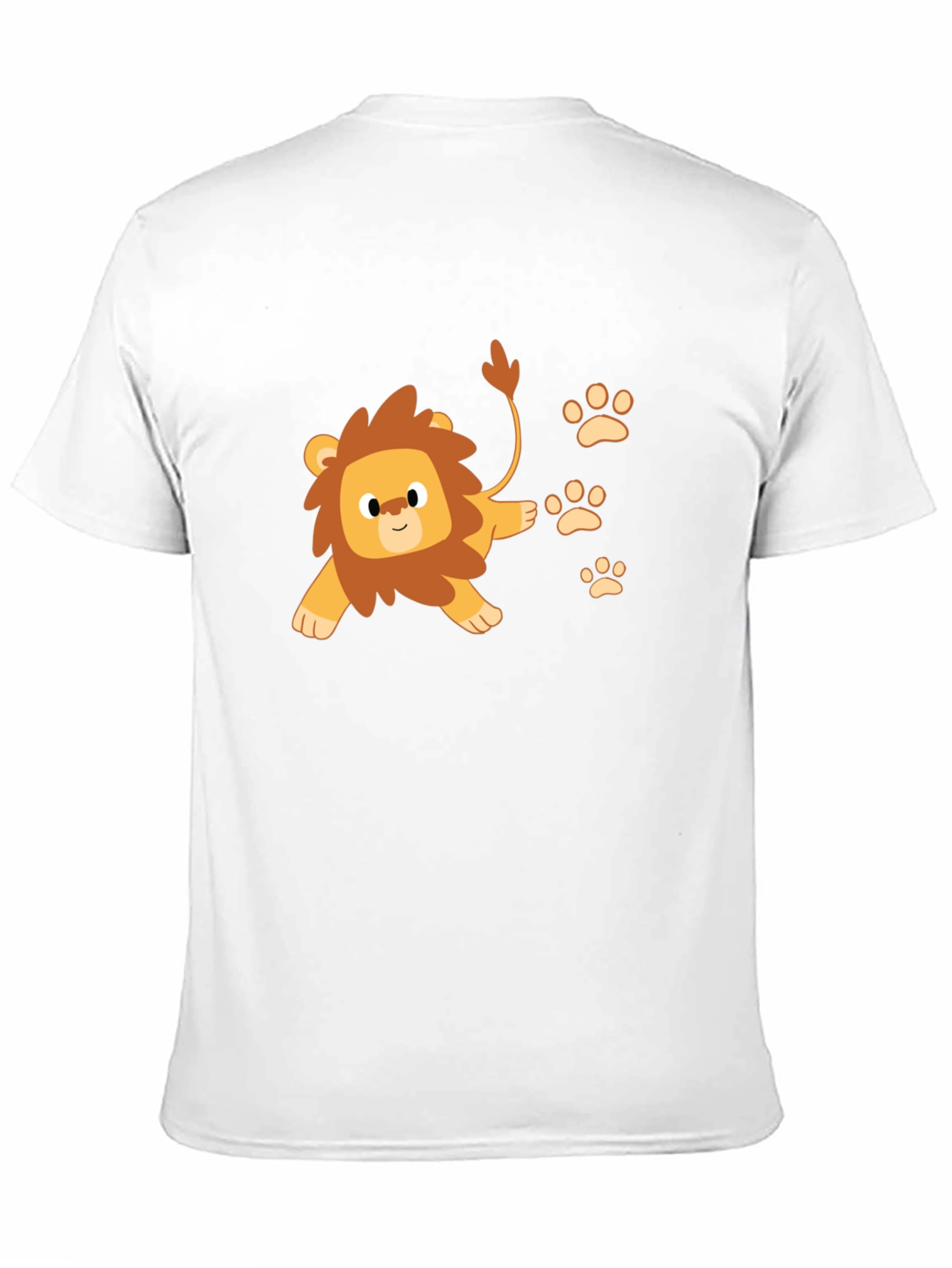 Black Cute Lion Cub Print Black T-Shirt view 11