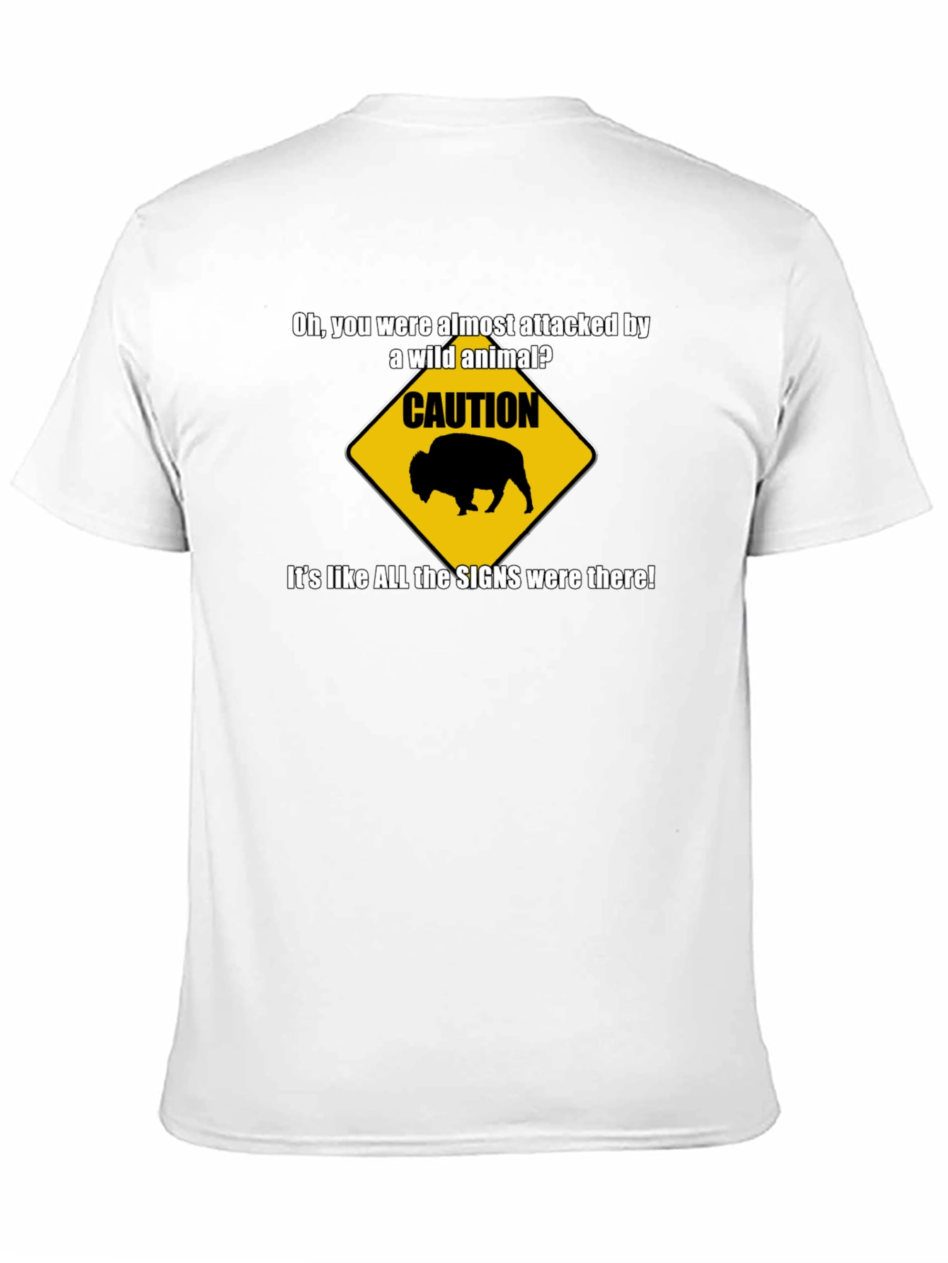 Black Caution Wild Animal Graphic T-Shirt view 11