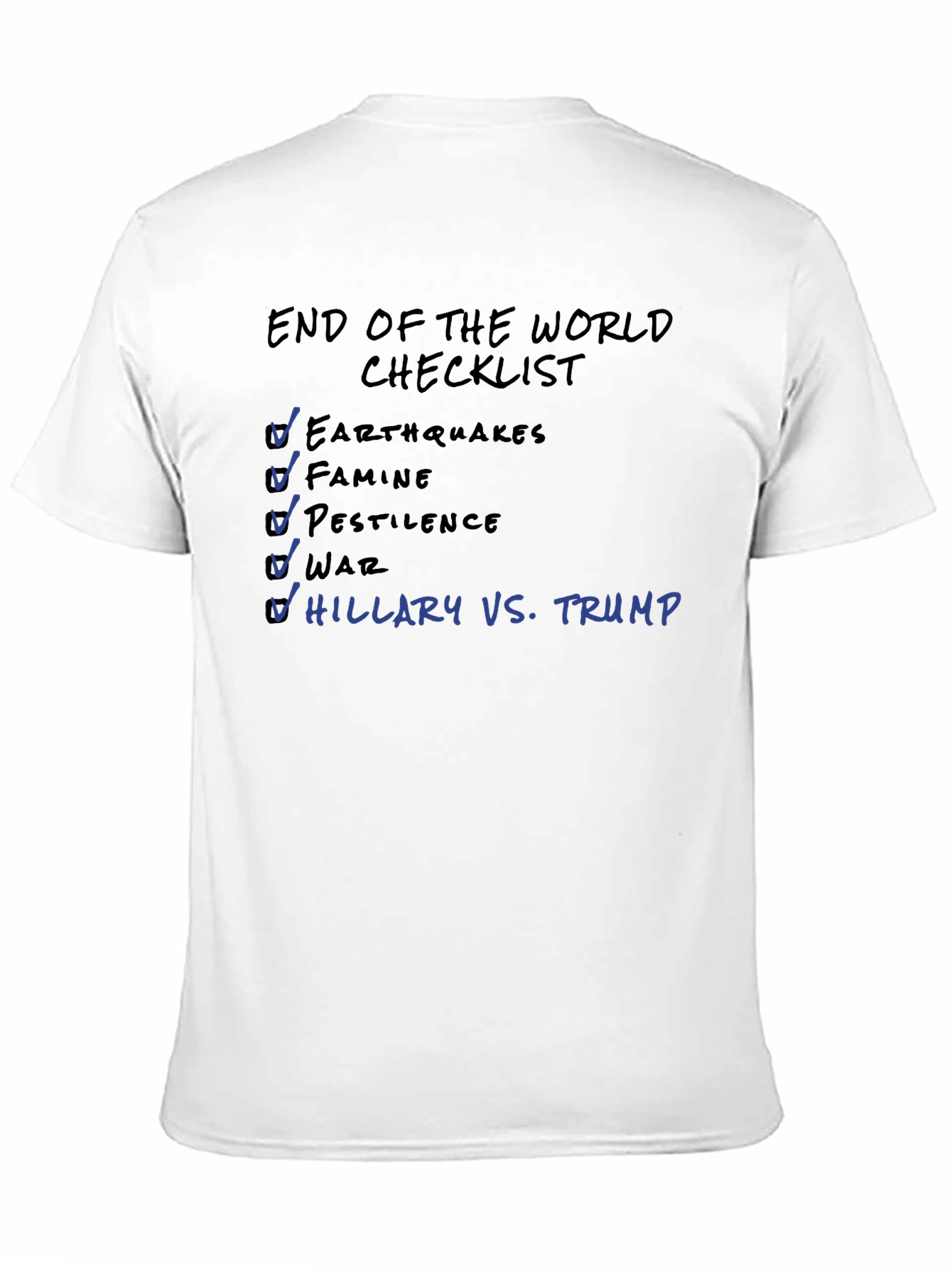 Black End of The World Checklist T-Shirt view 11