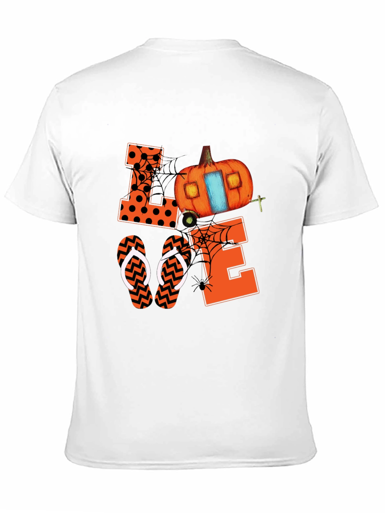 Black Halloween Love Pumpkin Camper T-Shirt view 11