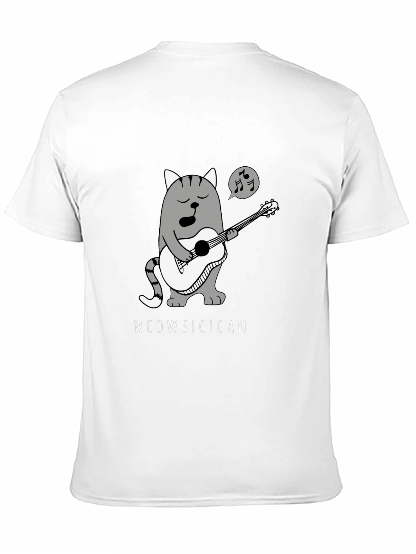 Black Meowsicican Cat Graphic T-Shirt - Black view 11