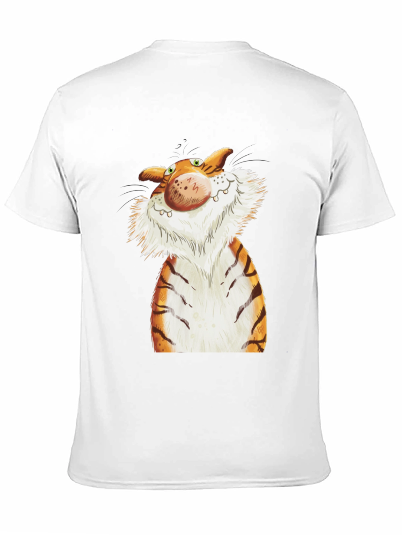 Black Cartoon Tiger Graphic Tee - Black Cotton T-Shirt view 11