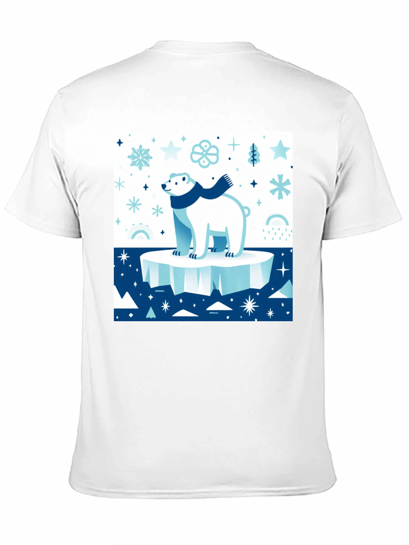 Black Polar Bear Winter Scene Graphic Tee view 11