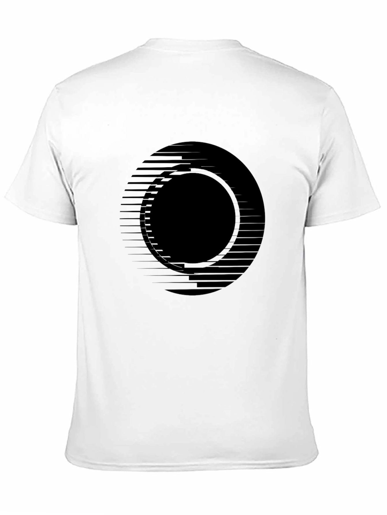 Black Men's Black Graphic Tee - Modern Circle Design view 11