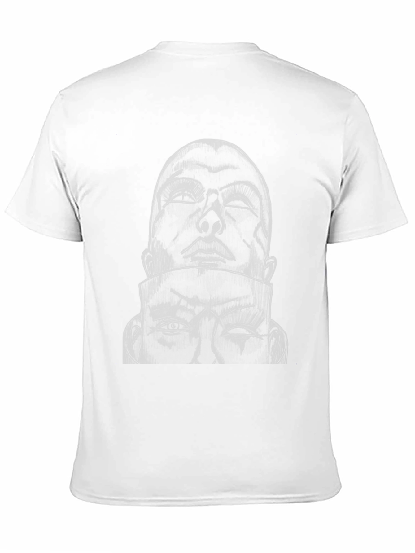 Black Abstract Face Graphic Black T-Shirt view 11