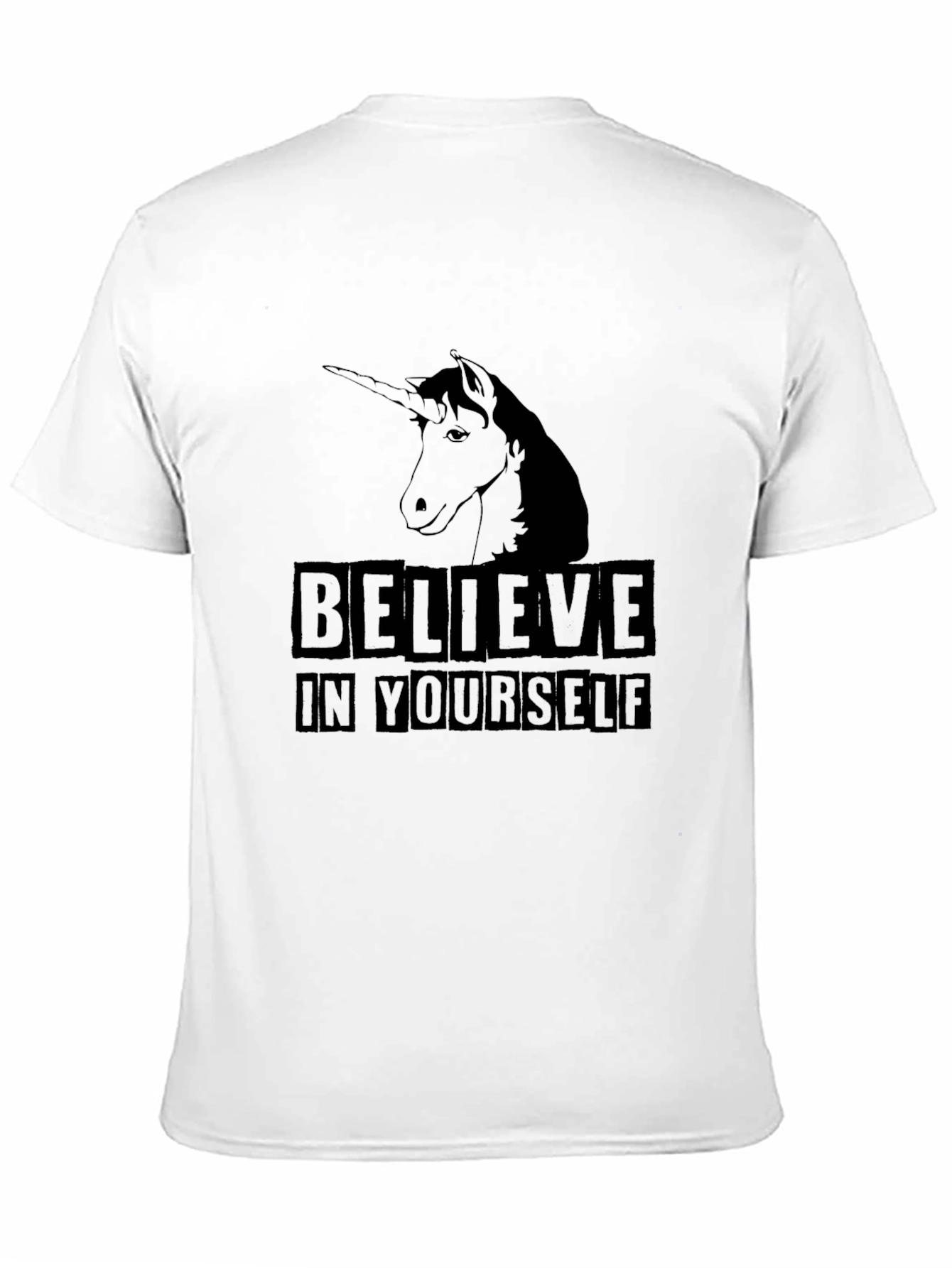 Black Believe in Yourself Unicorn T-Shirt view 11