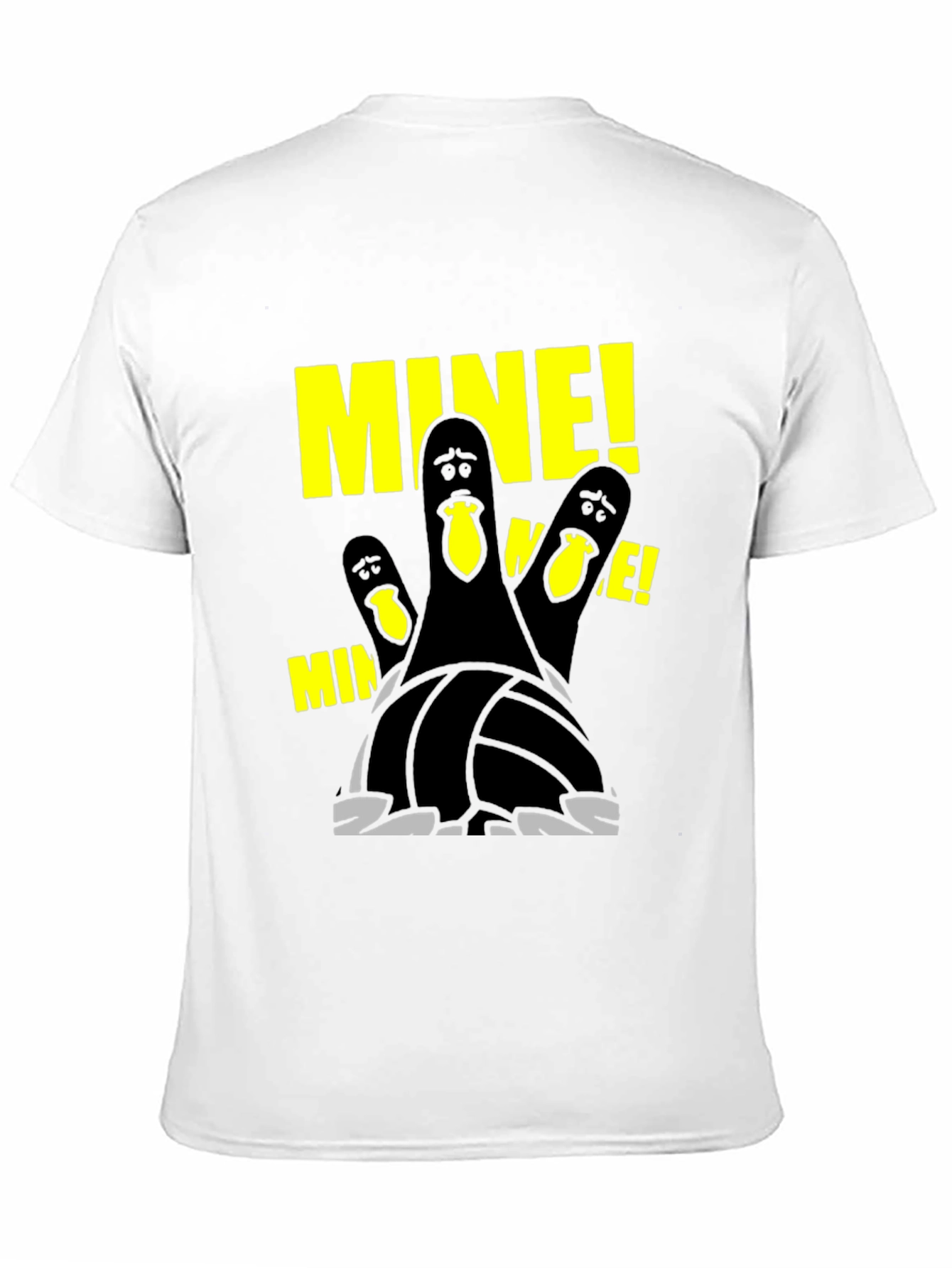 Black Funny Bowling Pins "MINE" T-Shirt view 11