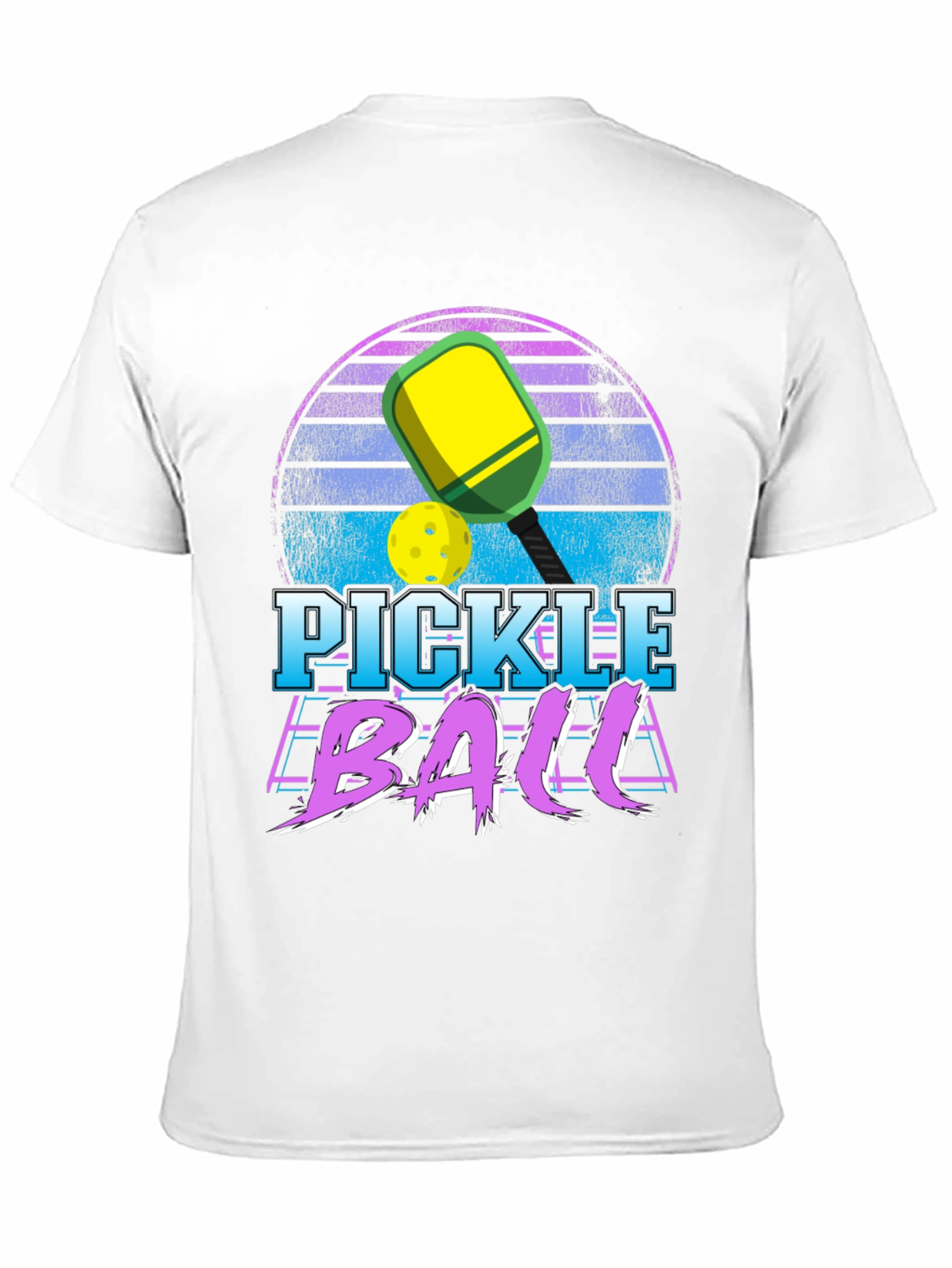Black Retro Pickleball Graphic T-Shirt view 11
