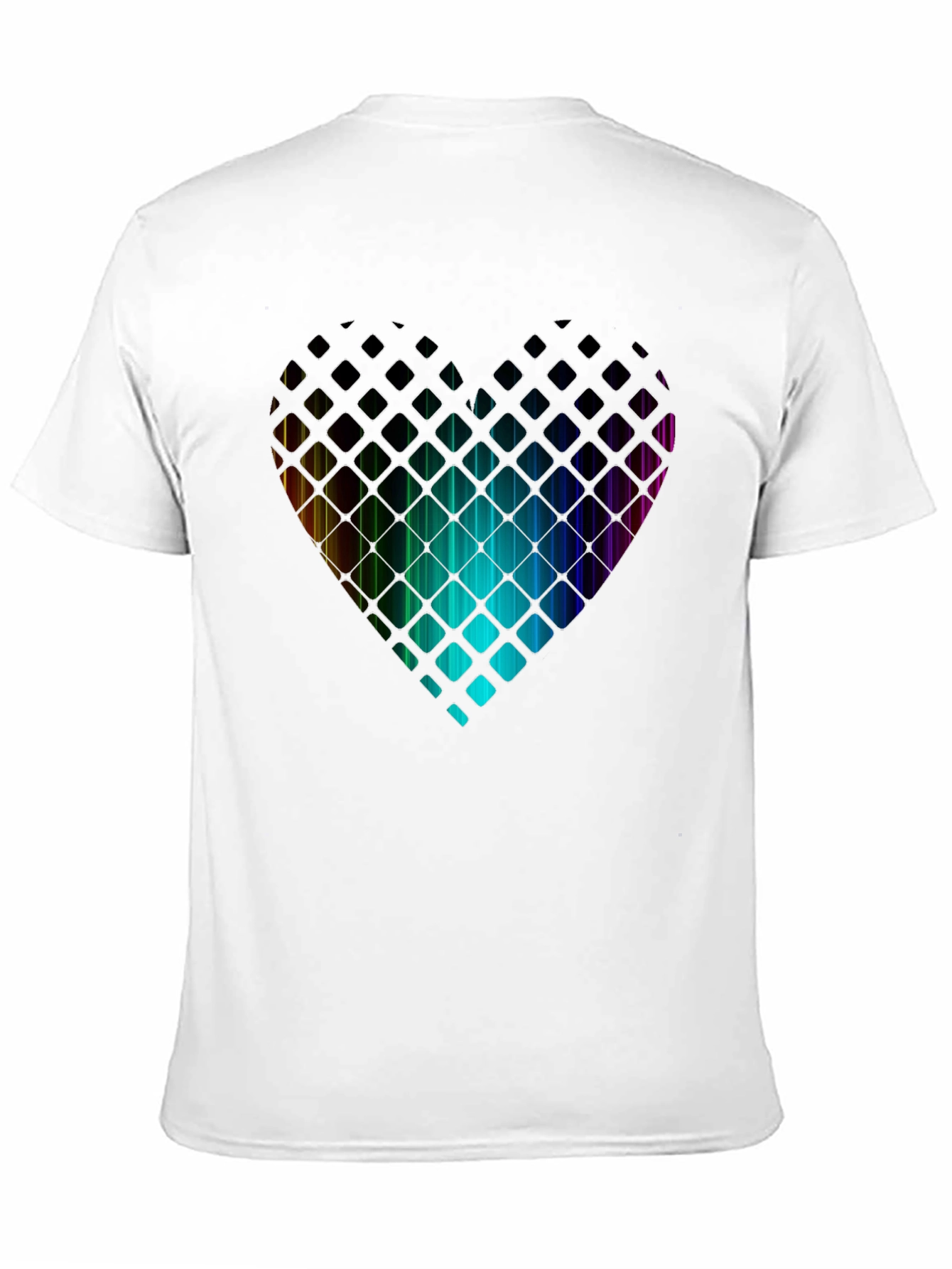 Black Rainbow Heart T-Shirt - Geometric Pixel Design view 11