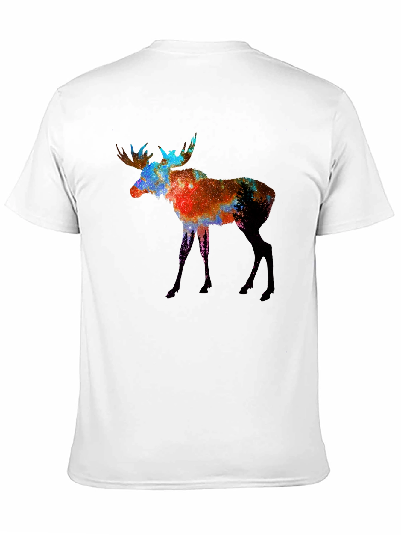 Black Moose Silhouette Graphic Tee - Men's Black T-Shirt view 11