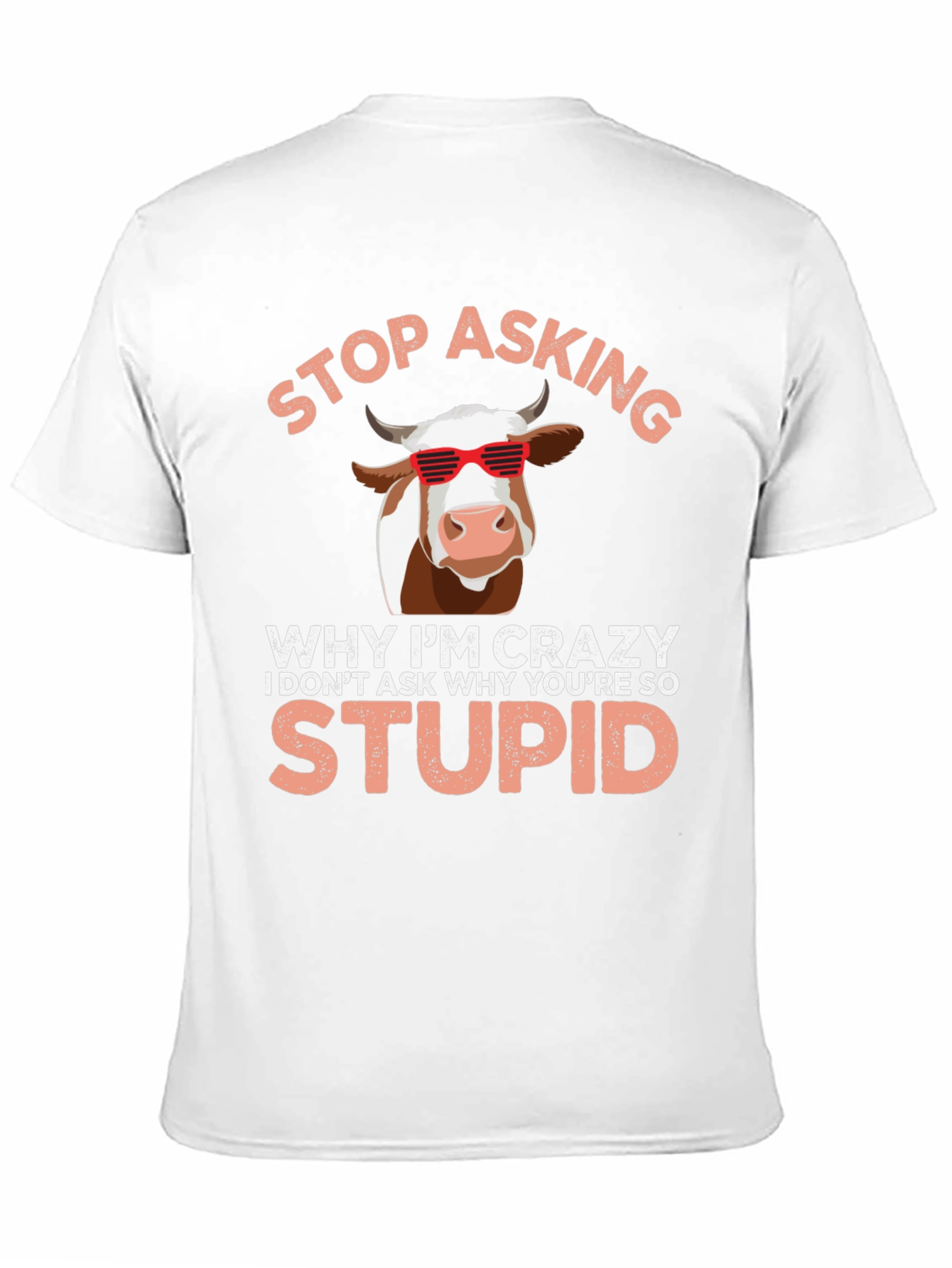 Black Crazy Cow T-Shirt: Funny Graphic Tee for Animal Lovers view 11