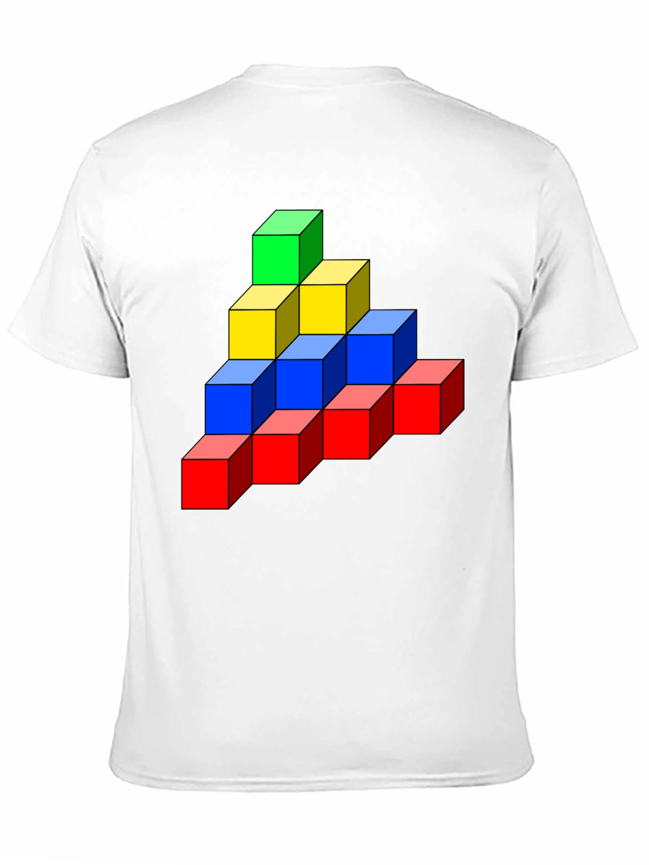 Black Colorful Cube Stack Graphic Tee - Unique Design view 11