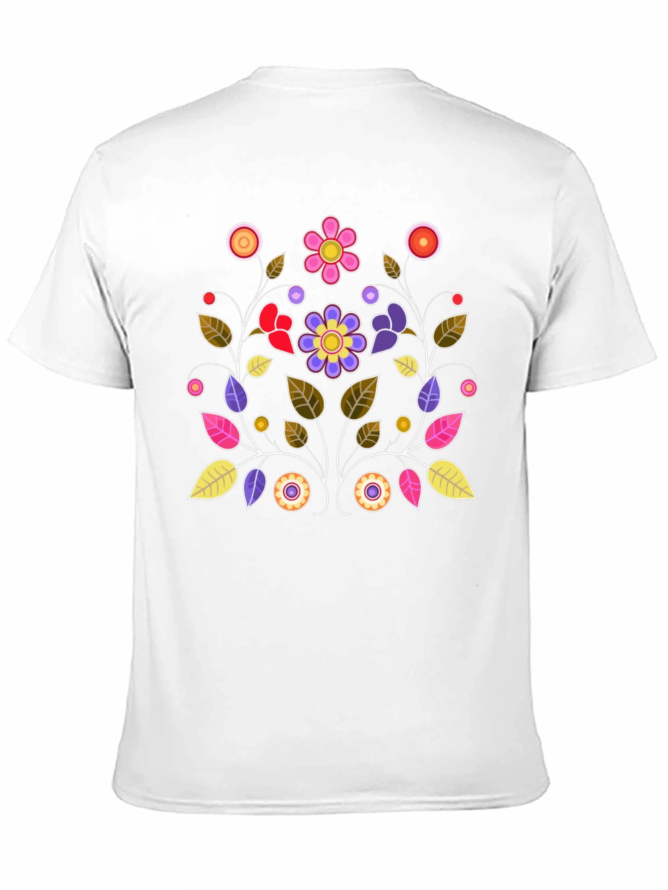 Black Floral Design Black T-Shirt view 11