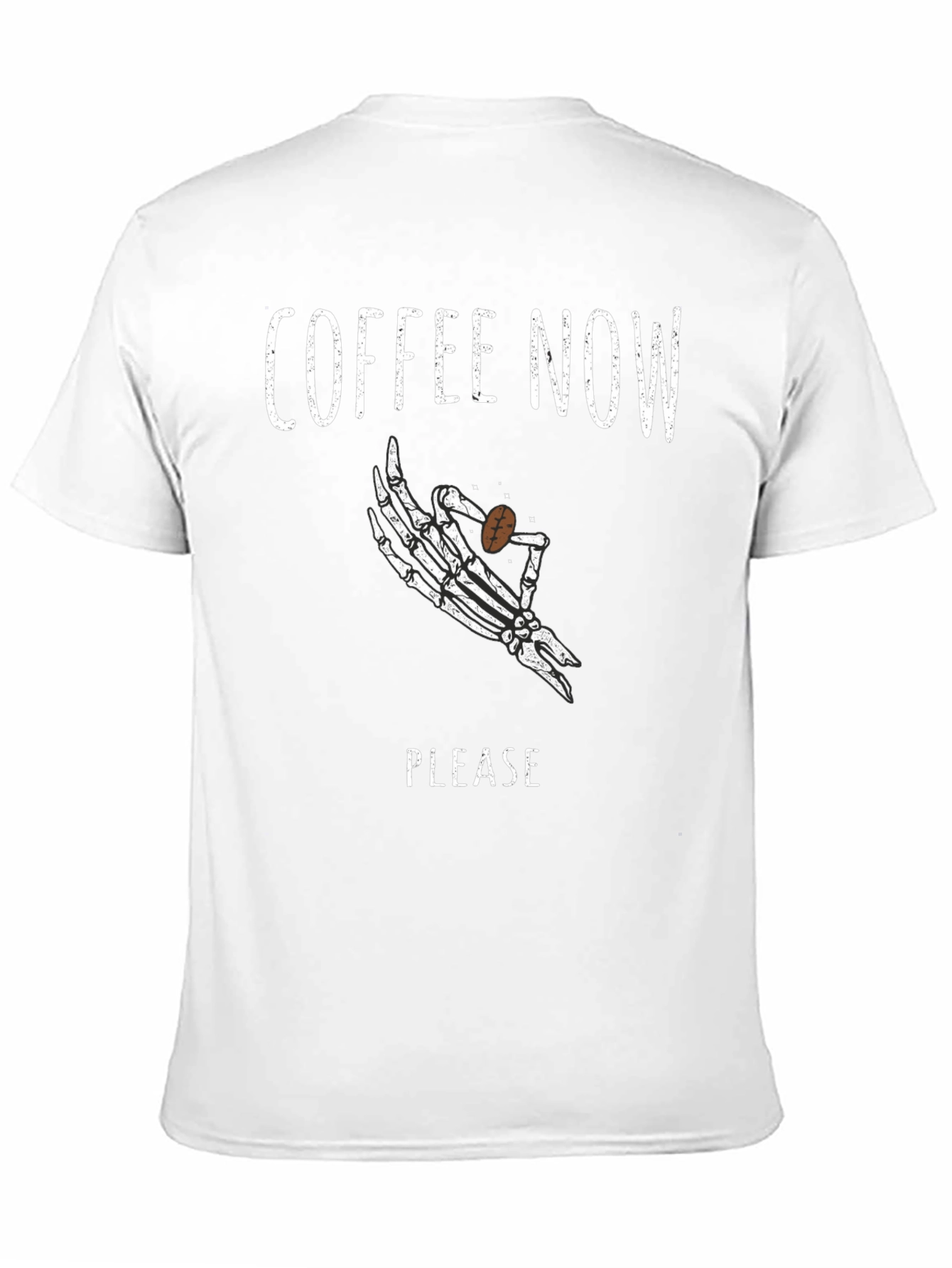 Black Coffee Now Please Skeleton Hand Graphic Tee view 11