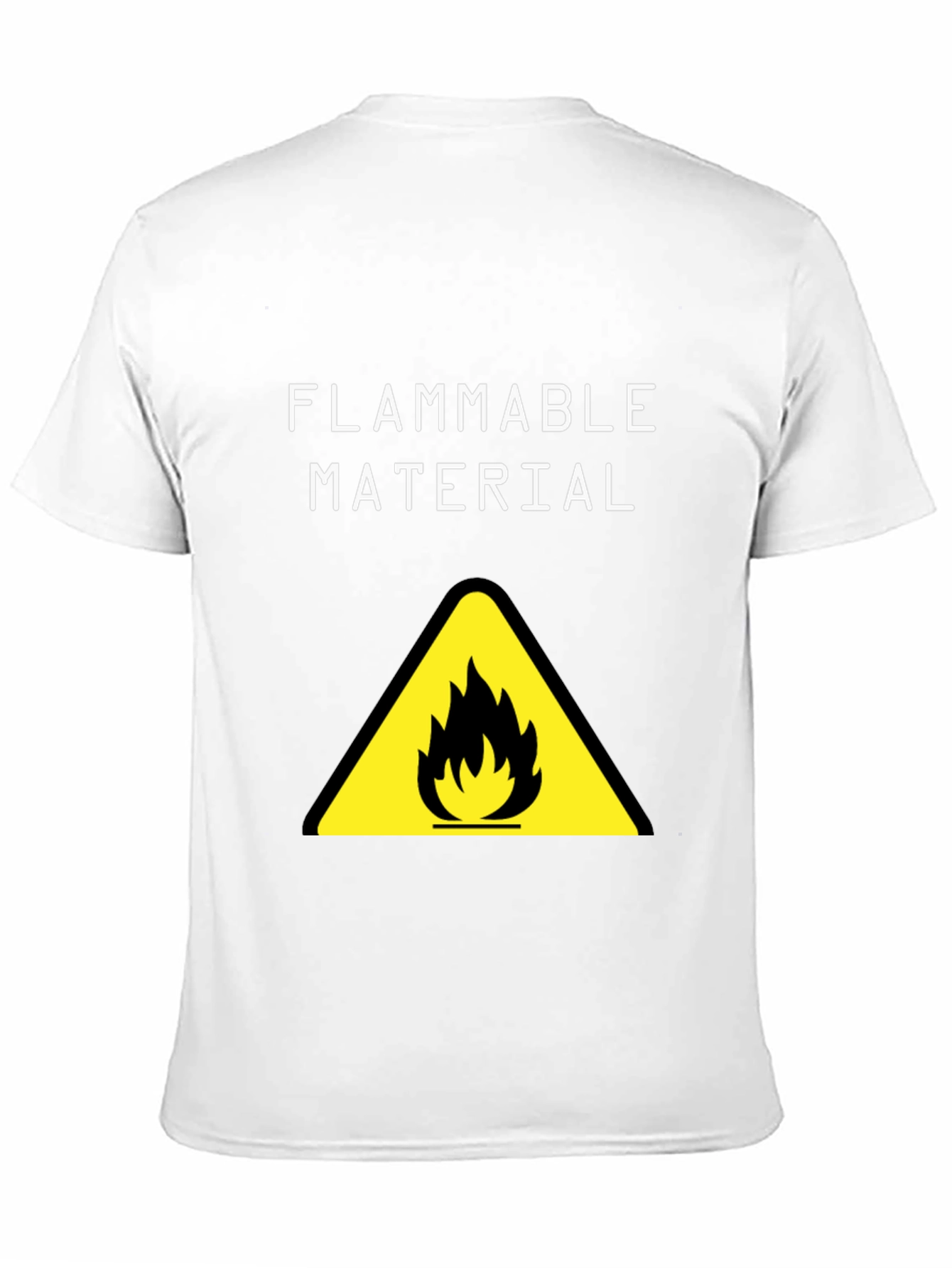 Black Flammable Material Warning Graphic T-Shirt view 11