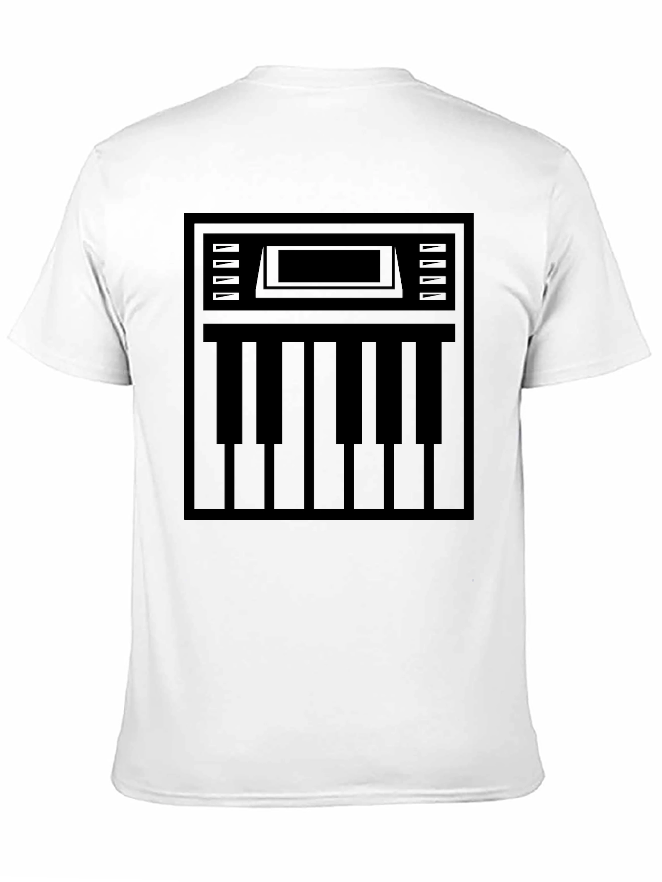 Black Synthesizer Keyboard Graphic T-Shirt view 11