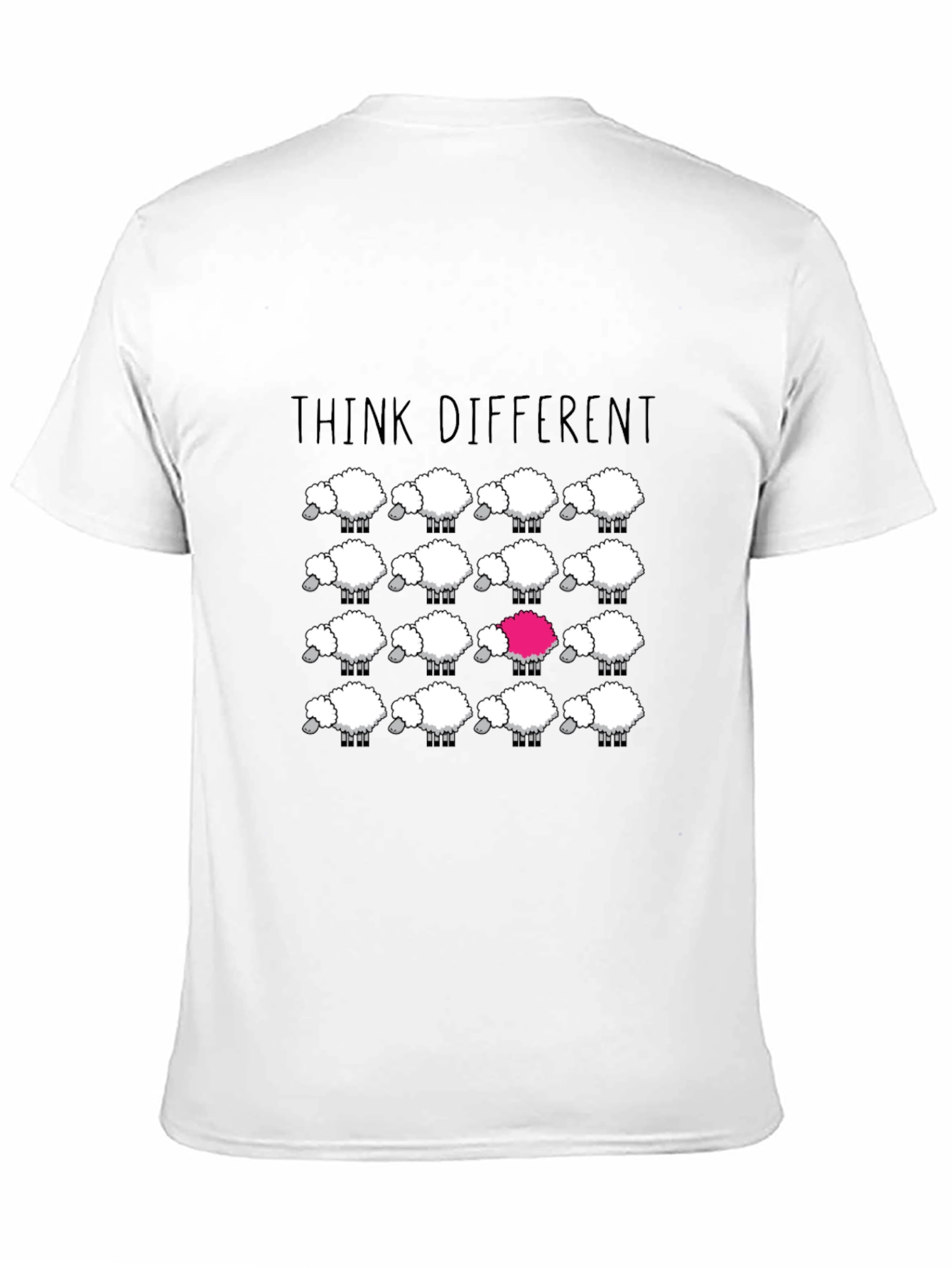 Black Think Different Sheep T-Shirt view 11