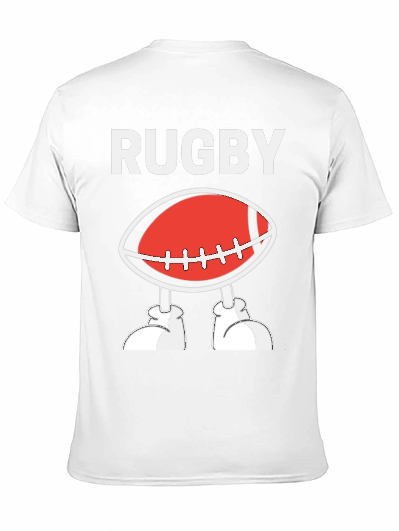 Black Rugby Football Cartoon T-Shirt - Black view 11
