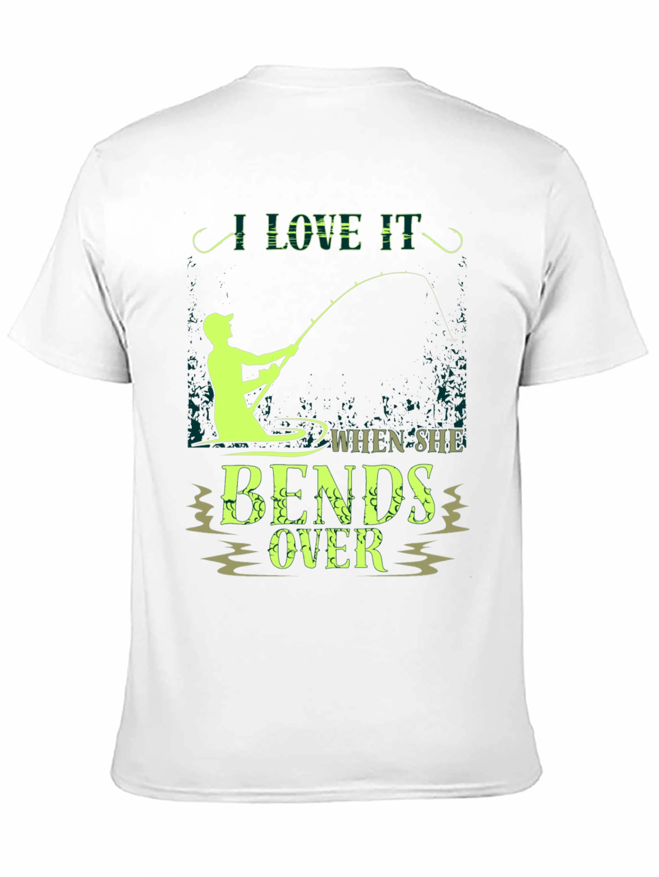 Black Fishing Humor T-Shirt - I Love It When She Bends Over view 11