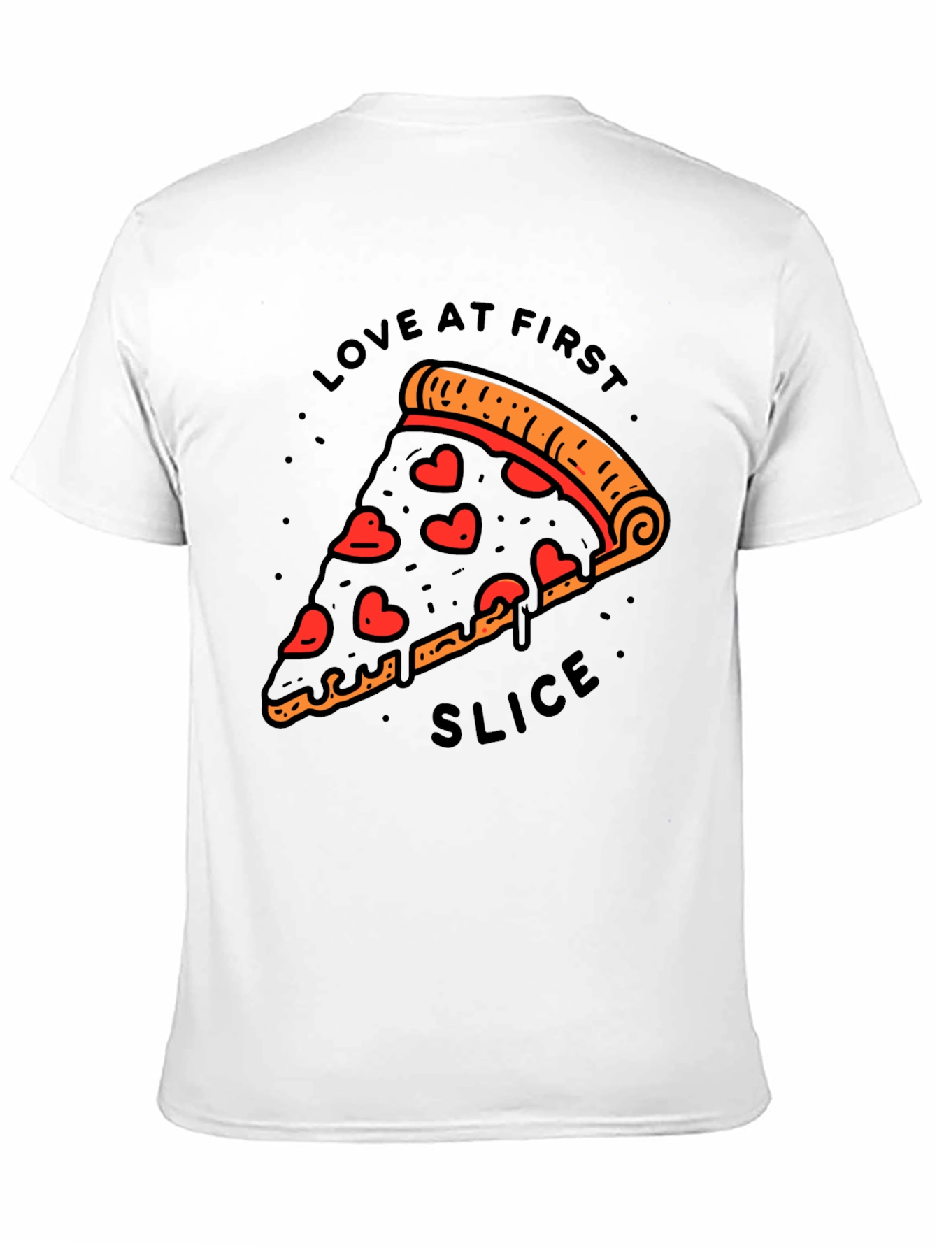 Black Love At First Slice Pizza T-Shirt - Black view 11