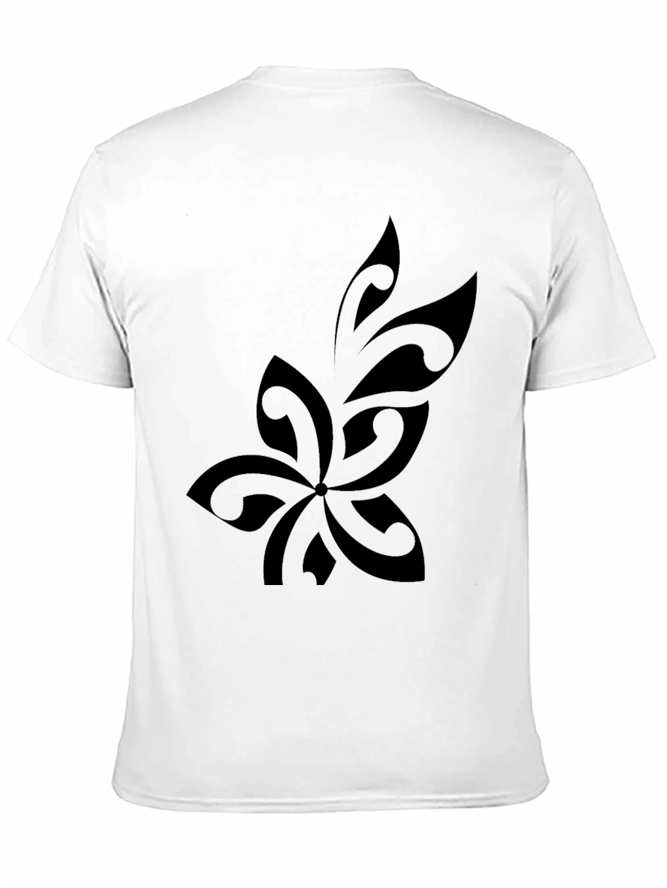 Black Stylish Black T-Shirt with Tribal Flower Design view 11
