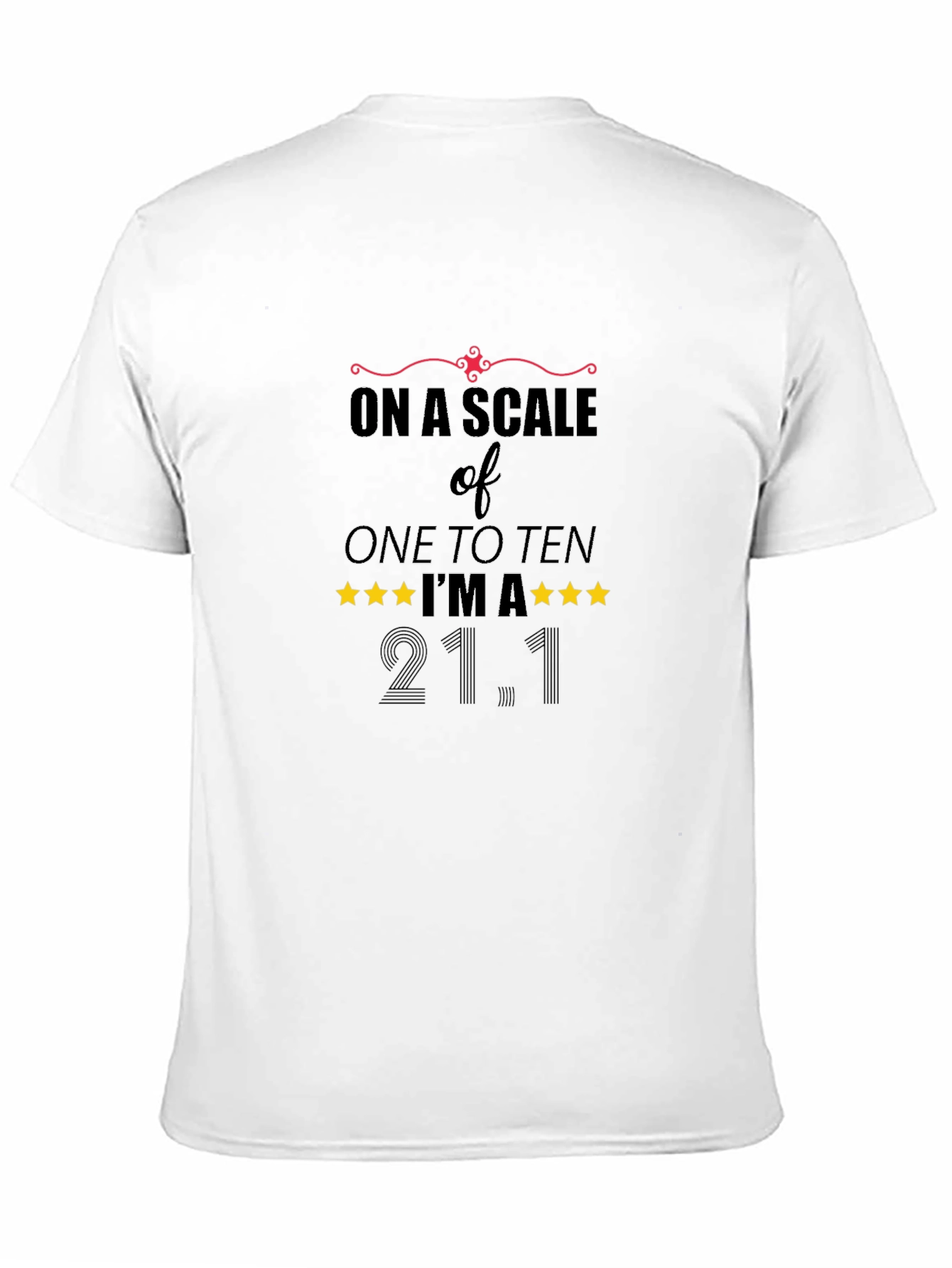 Black Humorous '21.1' Graphic Tee - Black Cotton Blend view 11