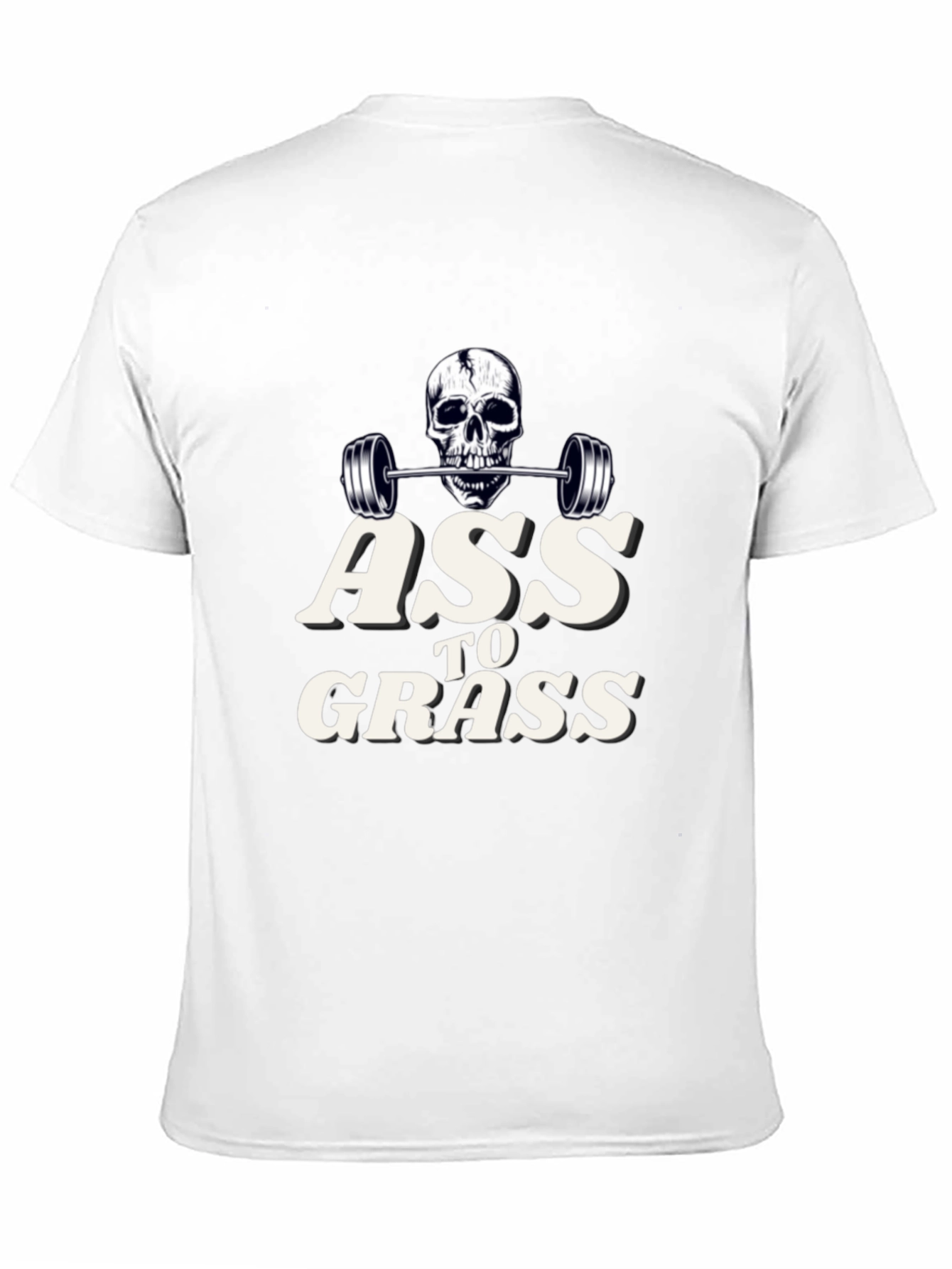Black Ass to Grass Weightlifting Skull Graphic T-Shirt view 11