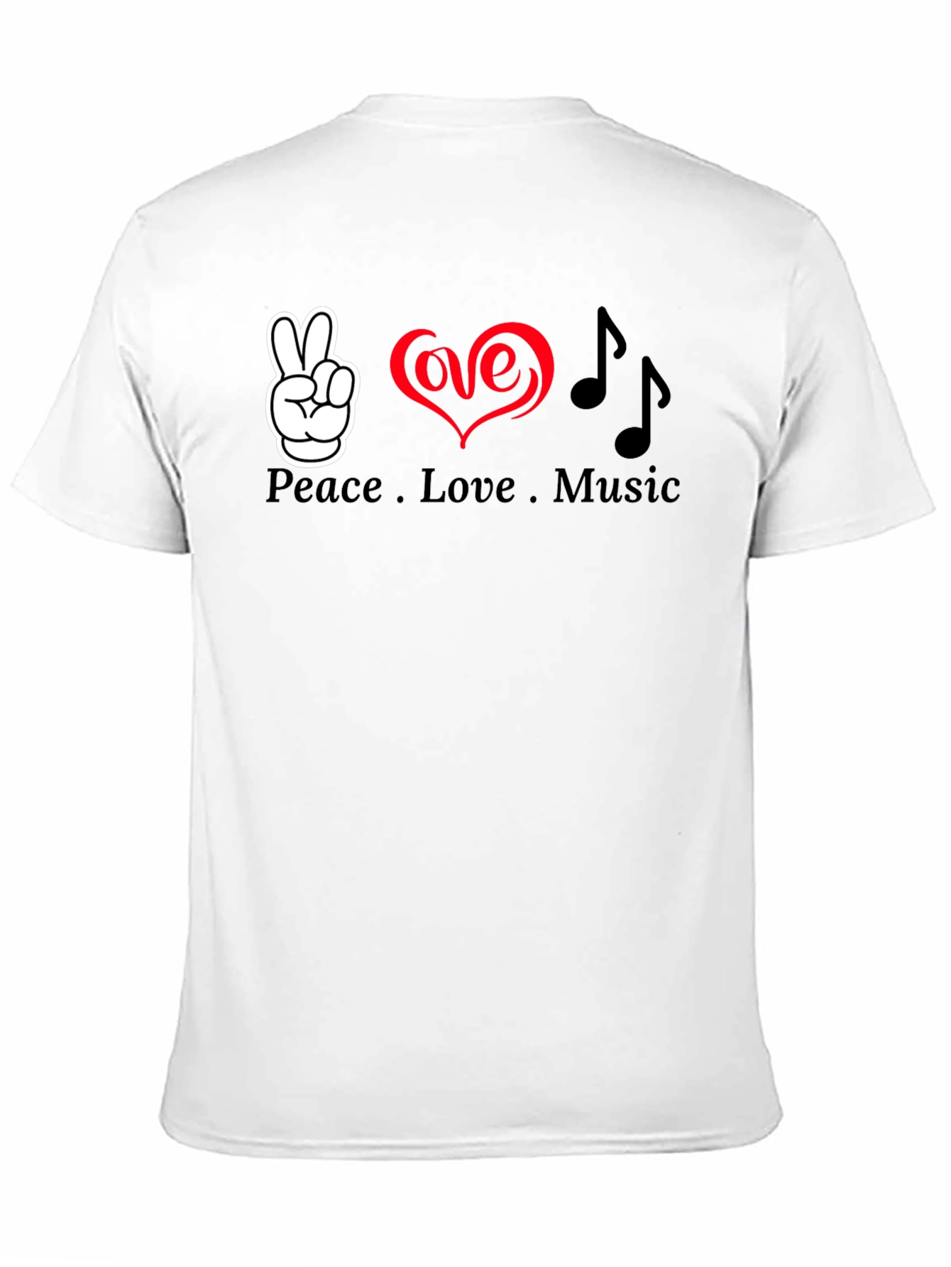 Black Peace Love Music Graphic T-Shirt - Soft Cotton Blend view 11