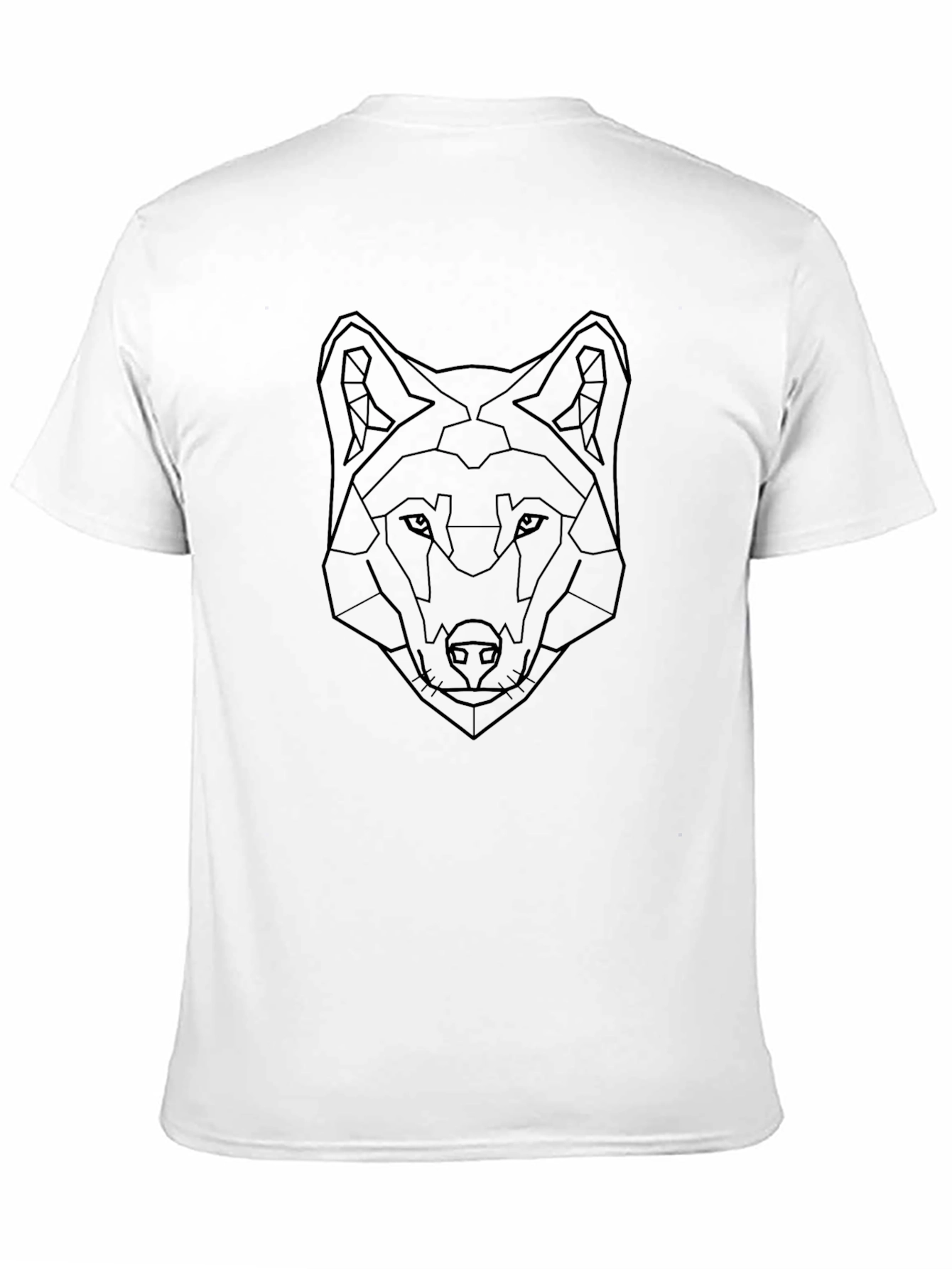 Black Geometric Wolf Graphic Tee - Stylish Black T-Shirt view 11