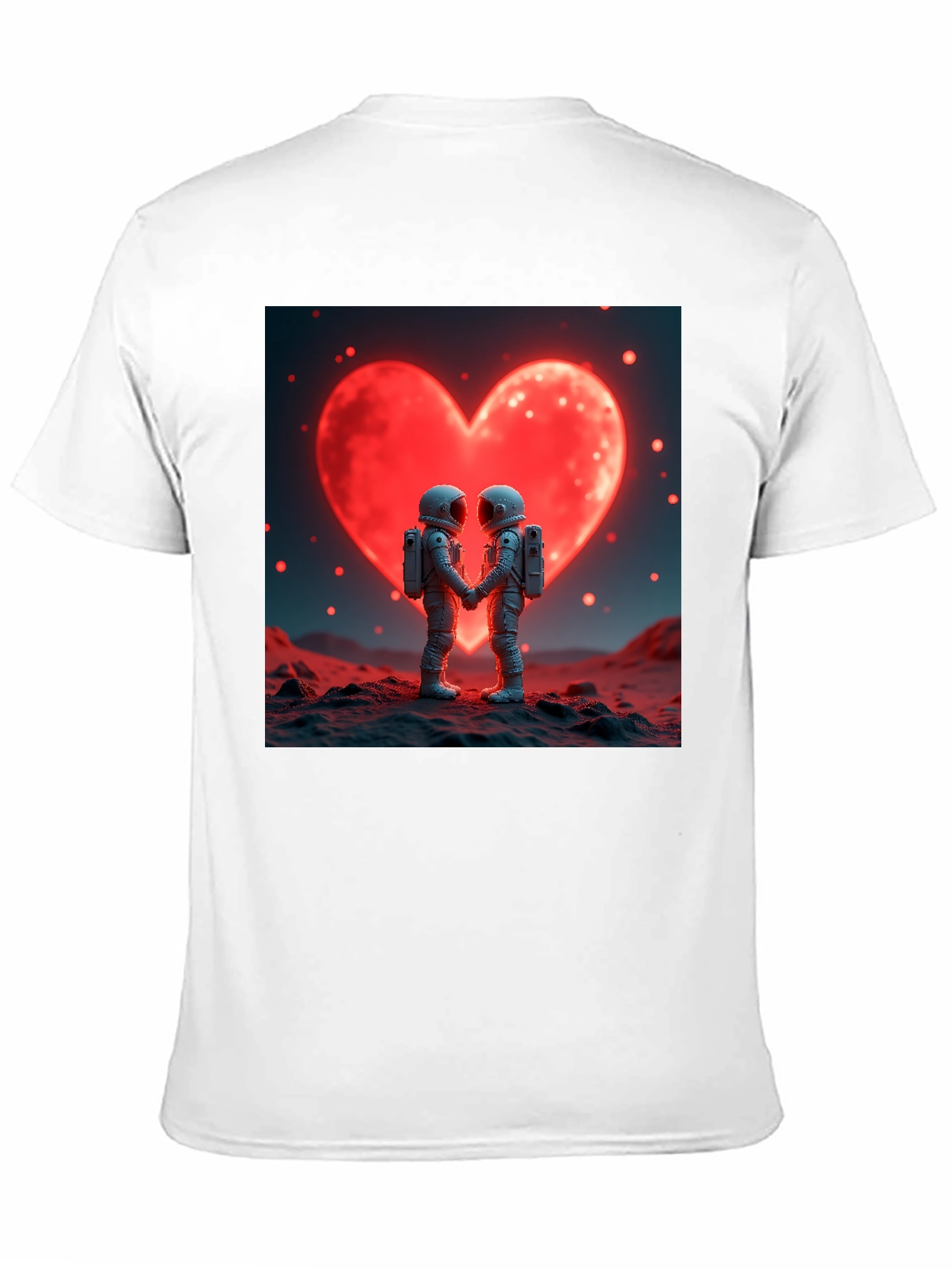Black Astronaut Love T-Shirt, Space Romance Tee view 11