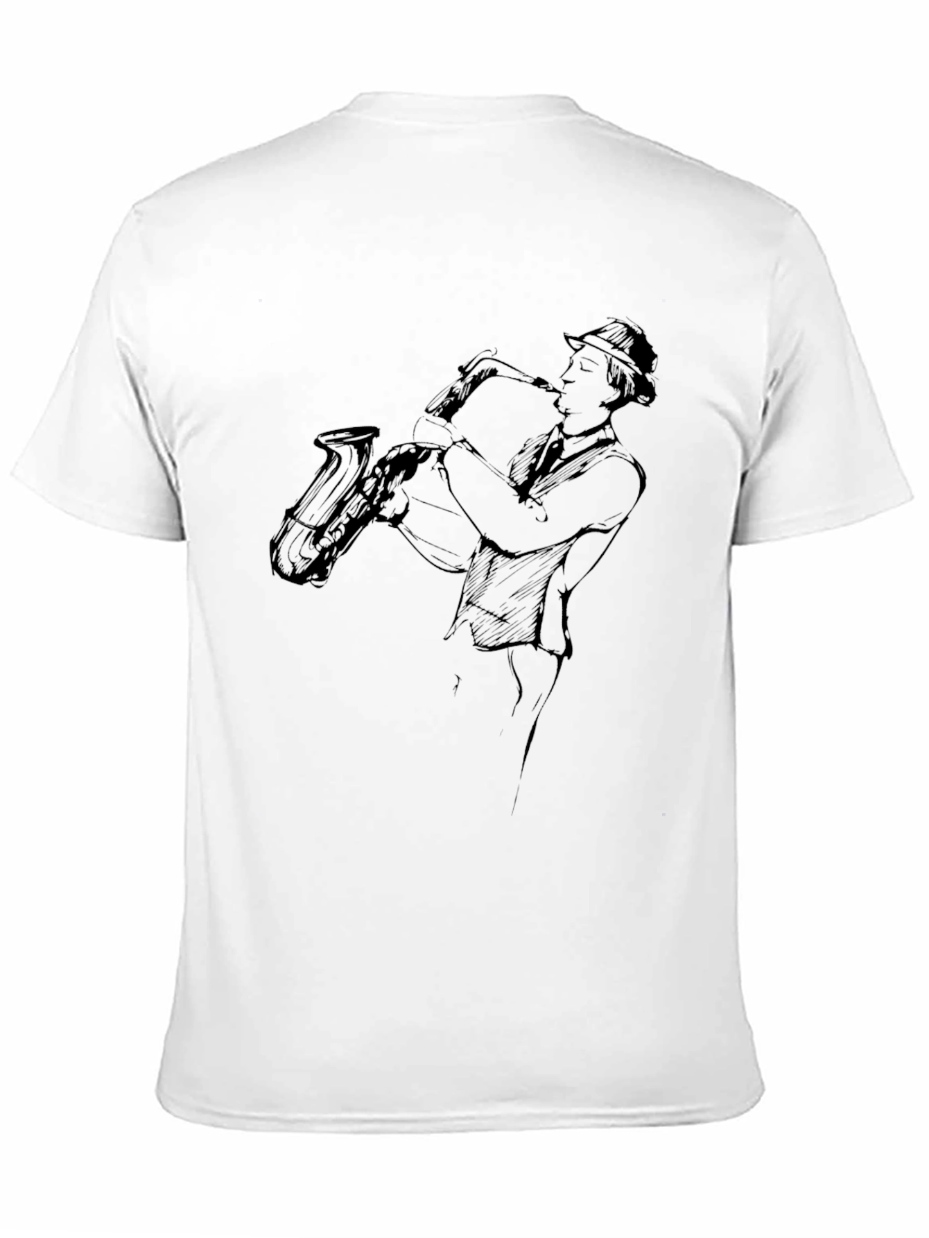 Black Cool Jazz Saxophone Black T-Shirt view 11