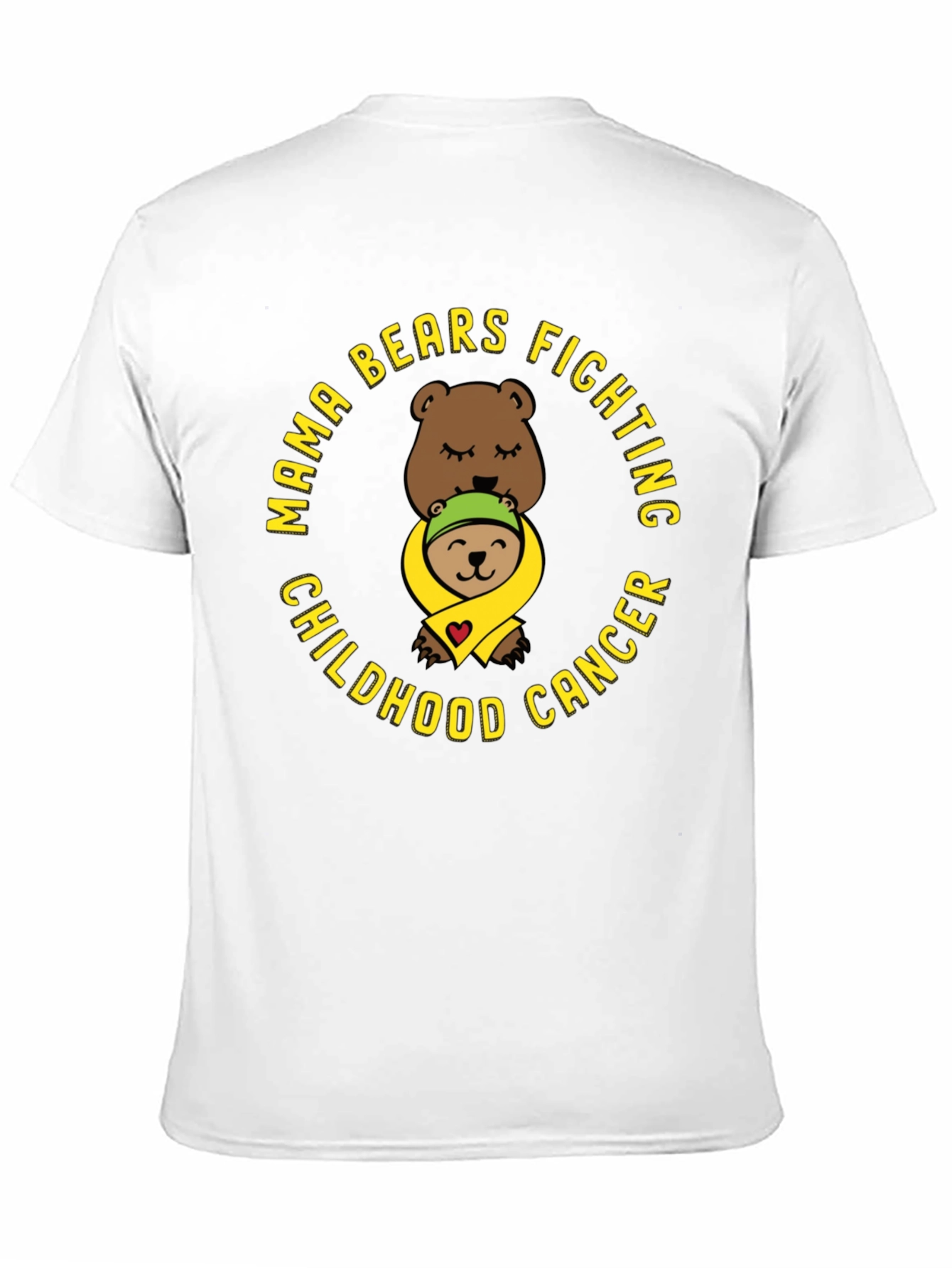 Black Mama Bears Fighting Childhood Cancer T-Shirt view 11
