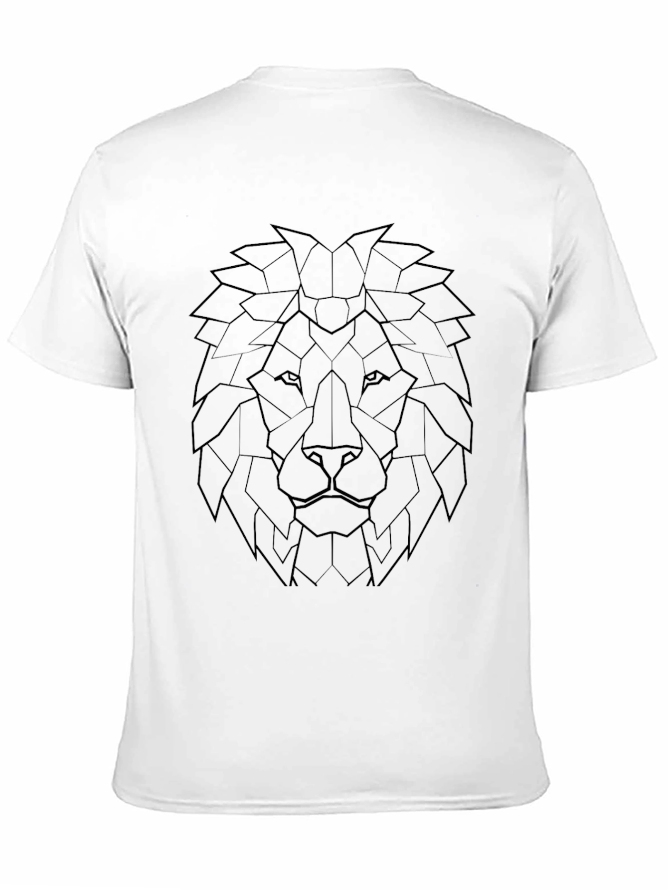 Black Geometric Lion Graphic Tee - Black view 11