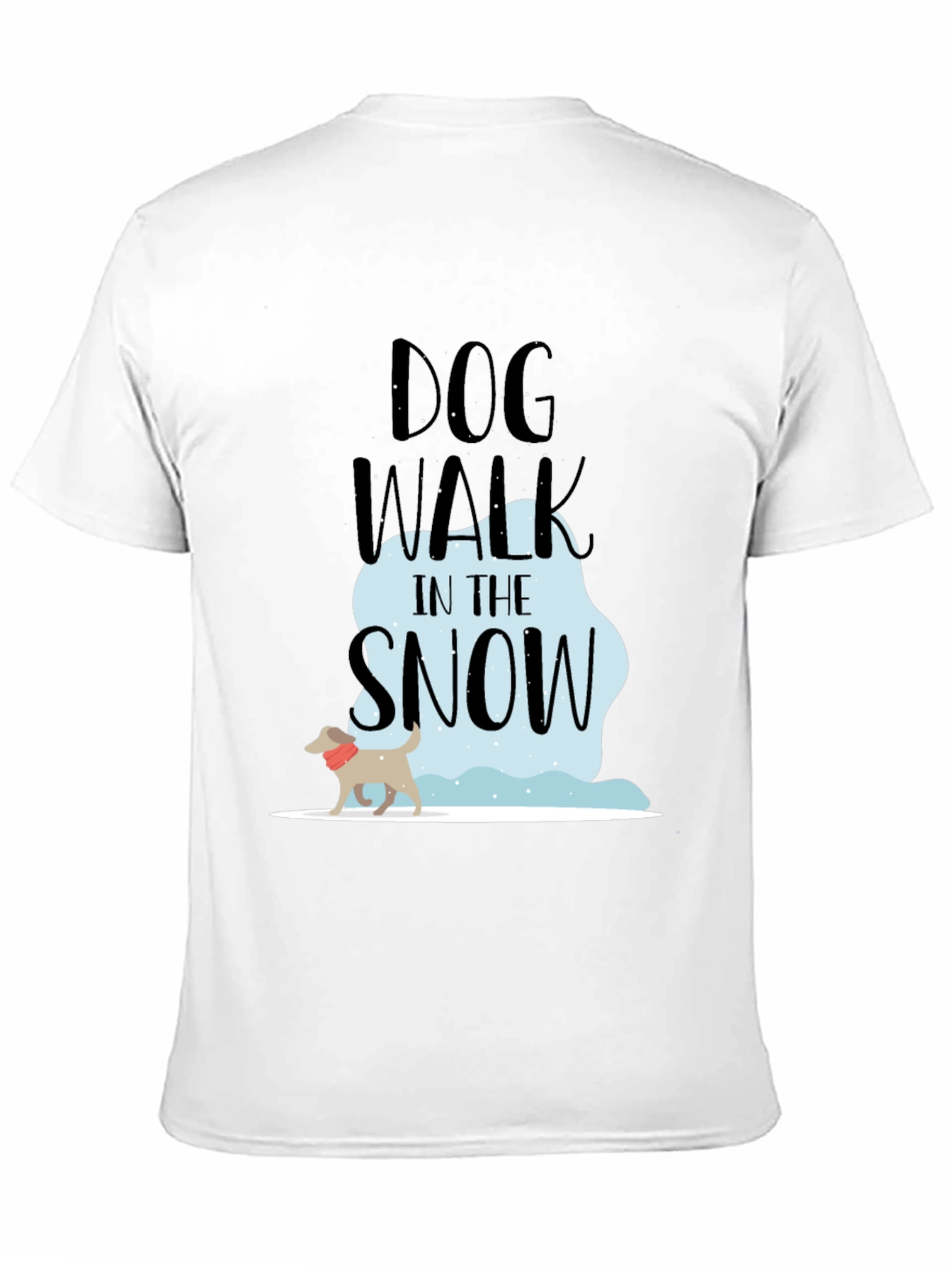 Black Dog Walk in the Snow T-Shirt view 11