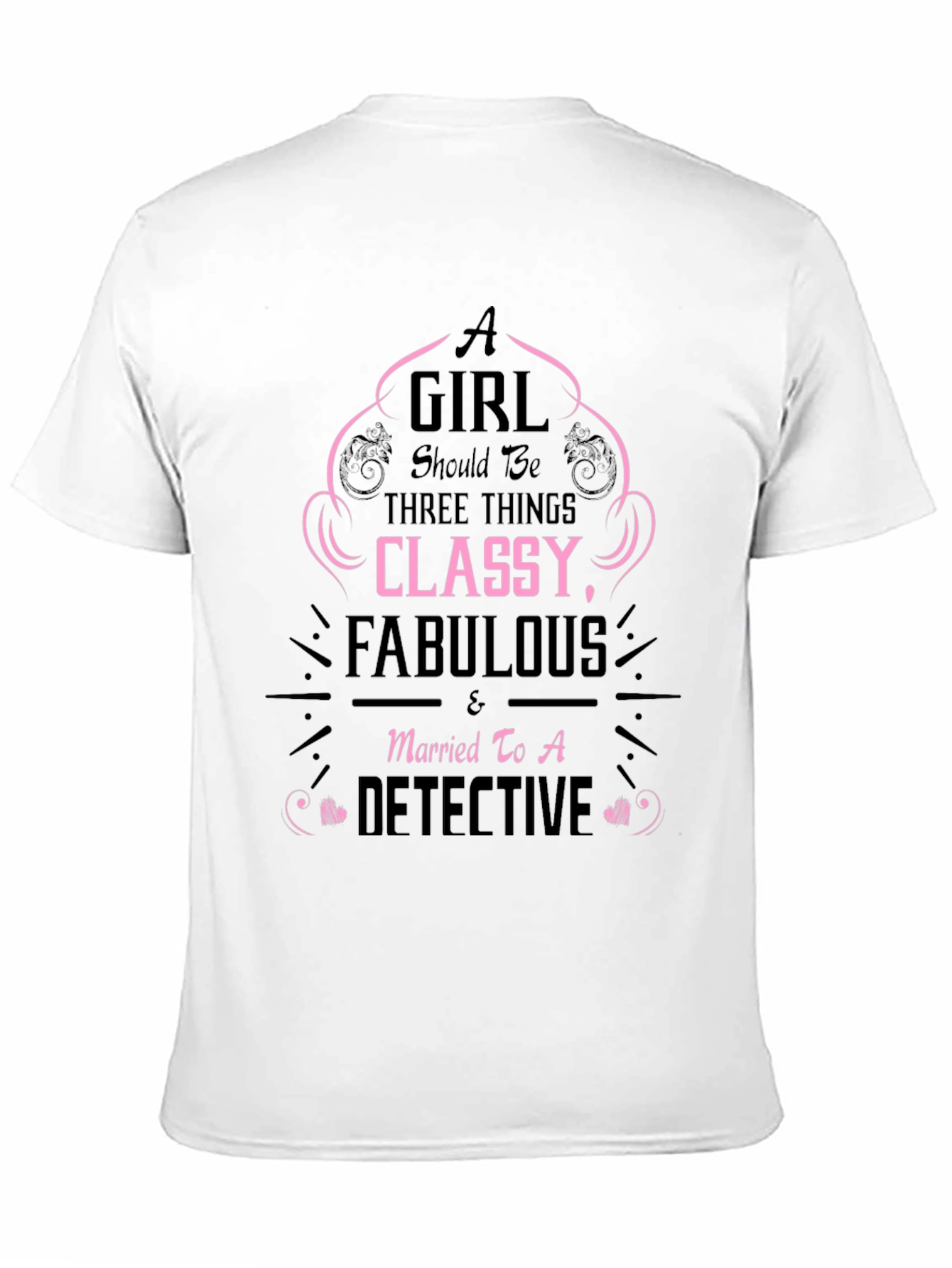 Black Classy Detective Wife Graphic Tee view 11