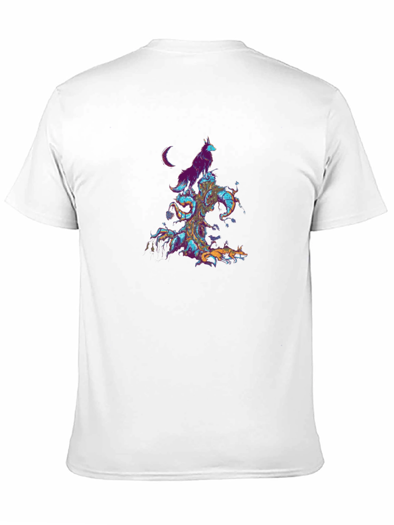 Black Mystic Wolves Graphic T-Shirt view 11