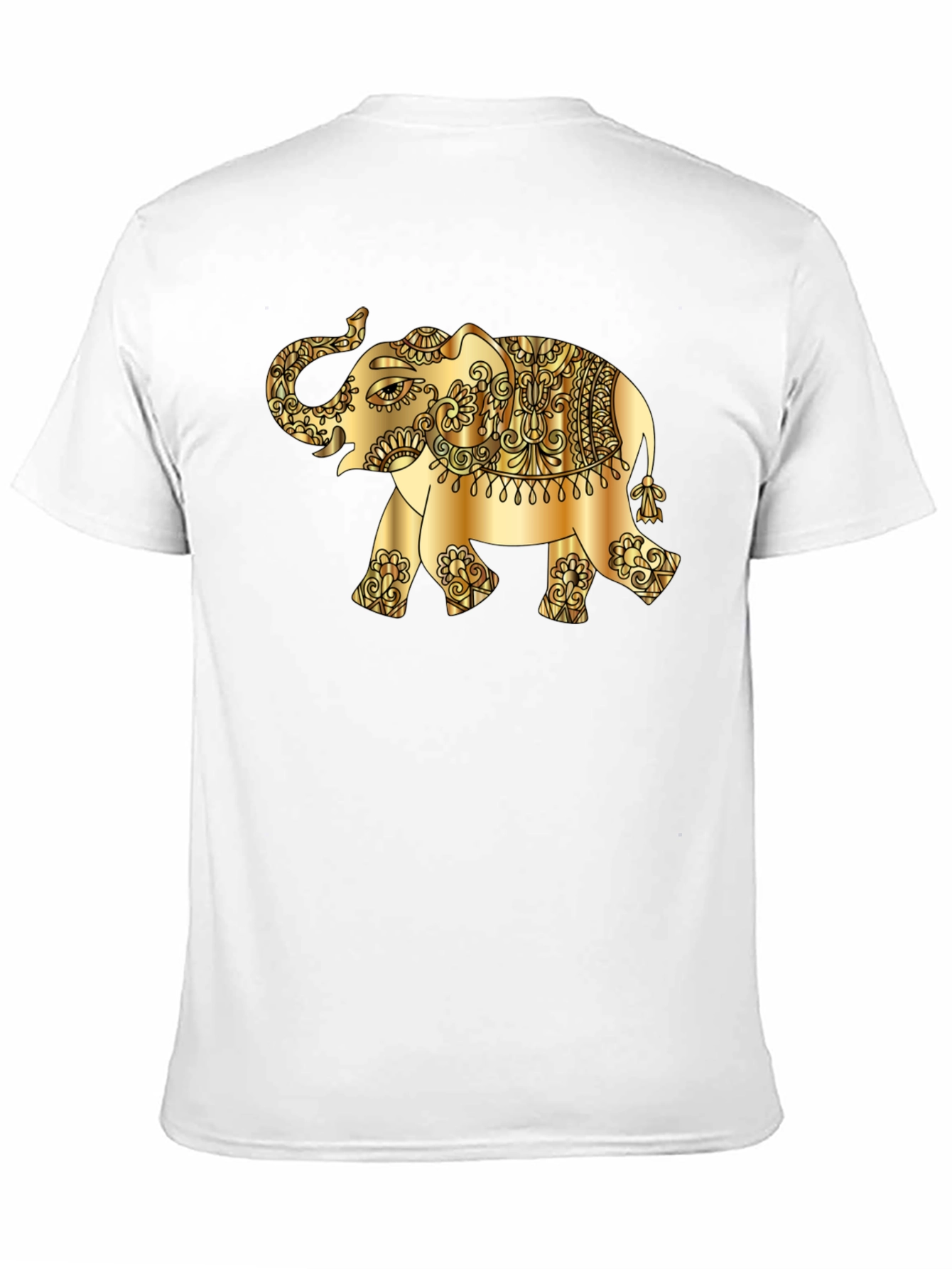 Black Golden Elephant Graphic Tee - Stylish Black T-Shirt view 11
