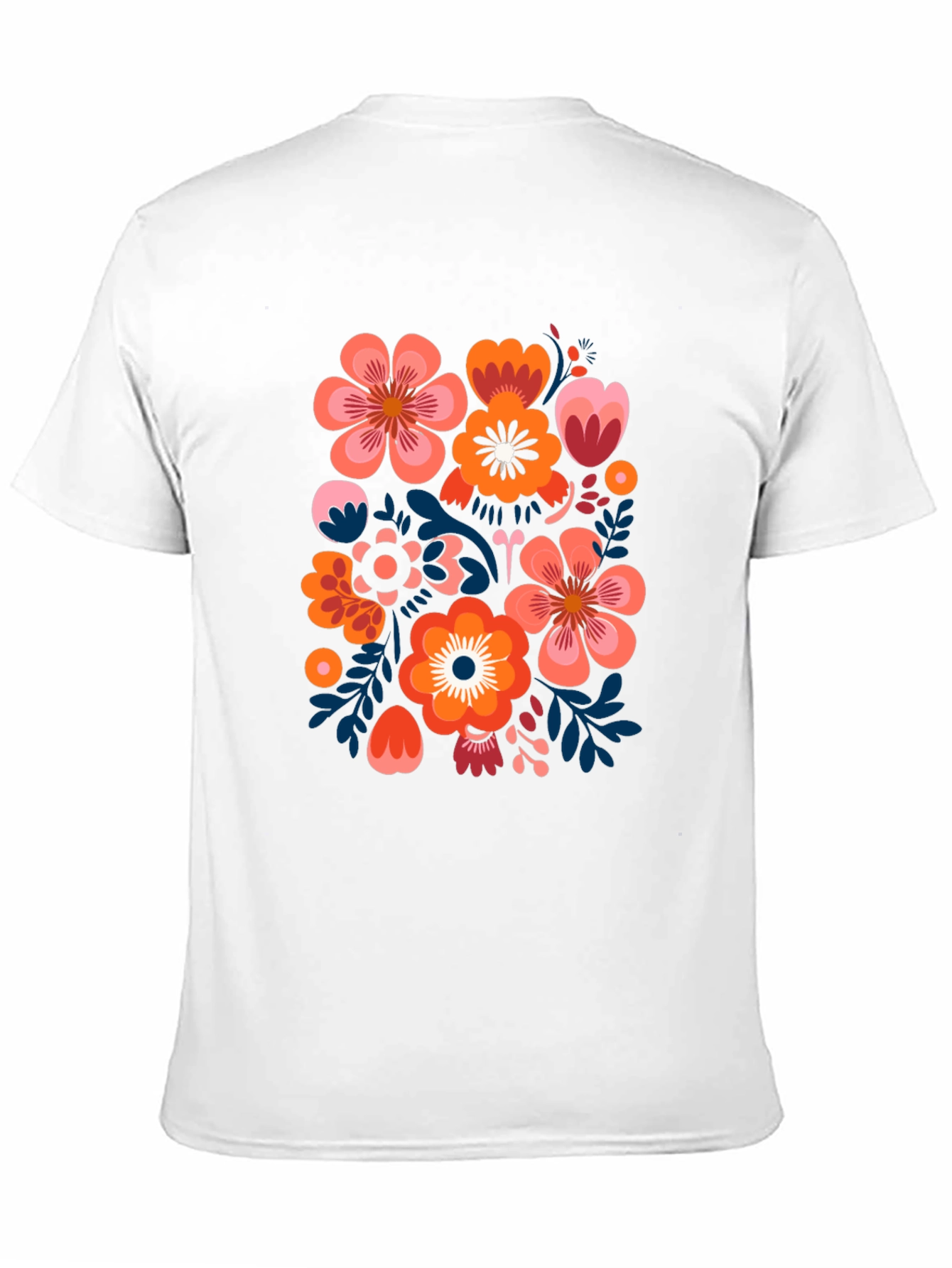 Black Floral Pattern Black T-Shirt view 11