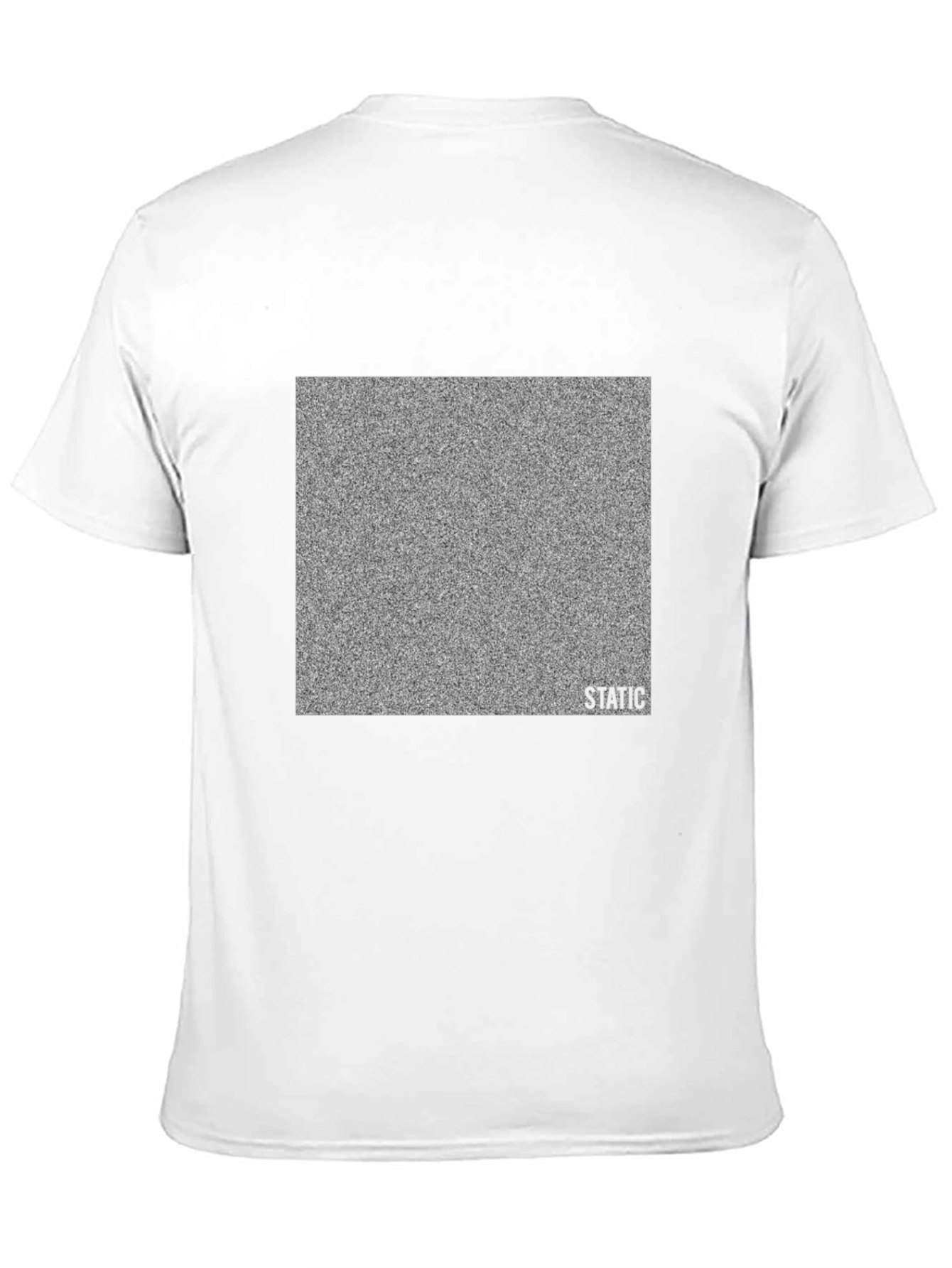 Black Static Noise Graphic Tee - Black Cotton Casual Wear view 11