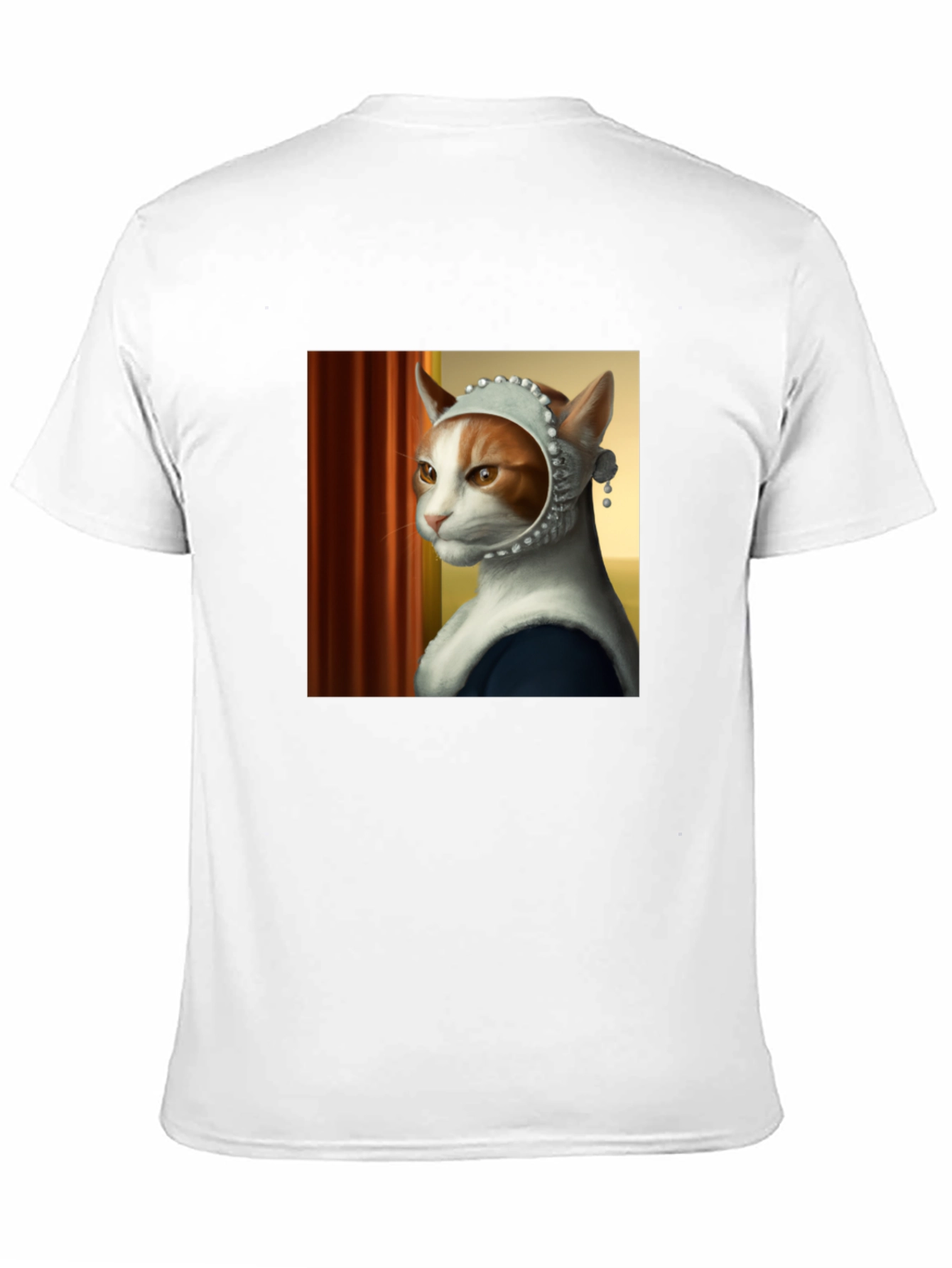 Black Cat with Pearl Earring T-Shirt view 11