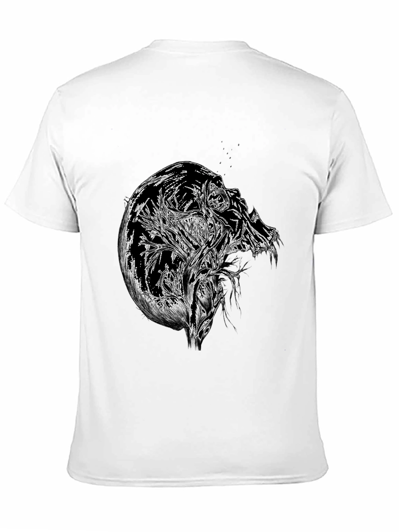 Black Abstract Skull Graphic Black T-Shirt view 11