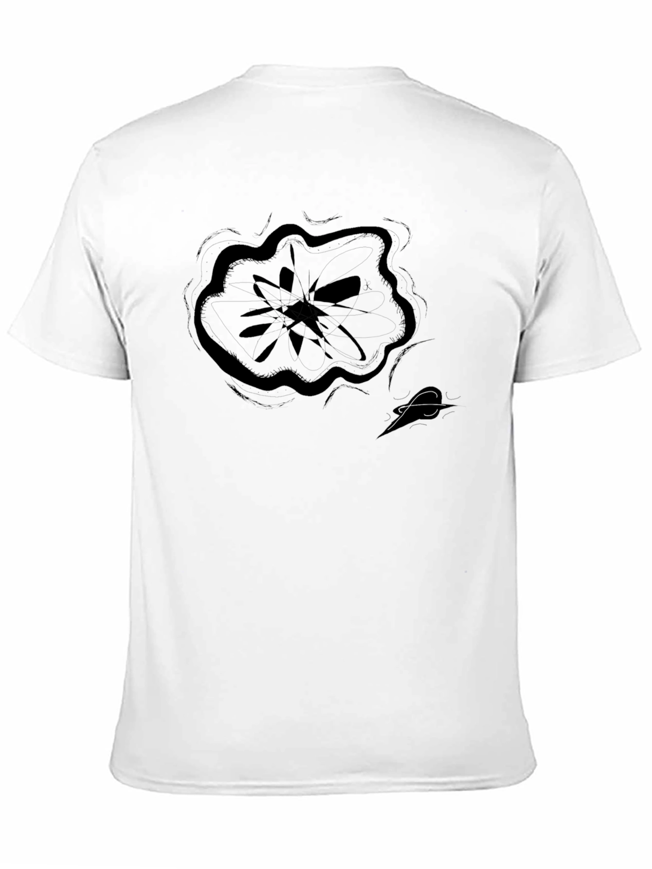 Black Abstract Graphic Black T-Shirt view 11